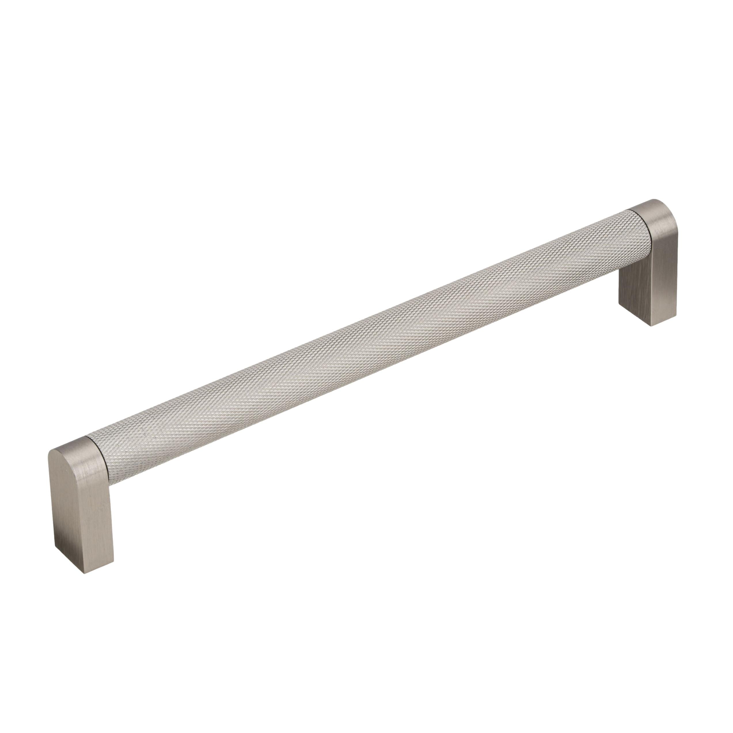 Brushed Nickel "Vero" Knurled Texture Cabinet Knob and Drawer Pull