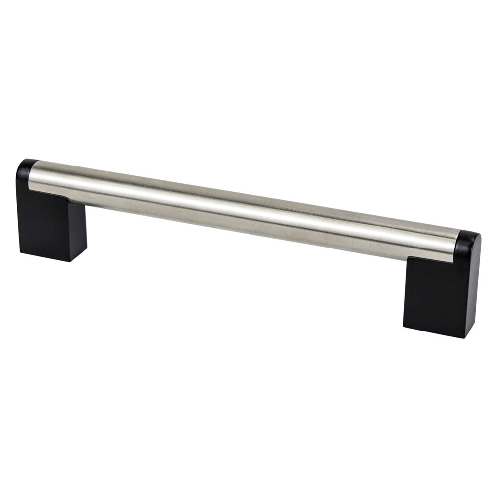 Smooth "Eclipse" Matte Black and Brushed Nickel Drawer Pulls
