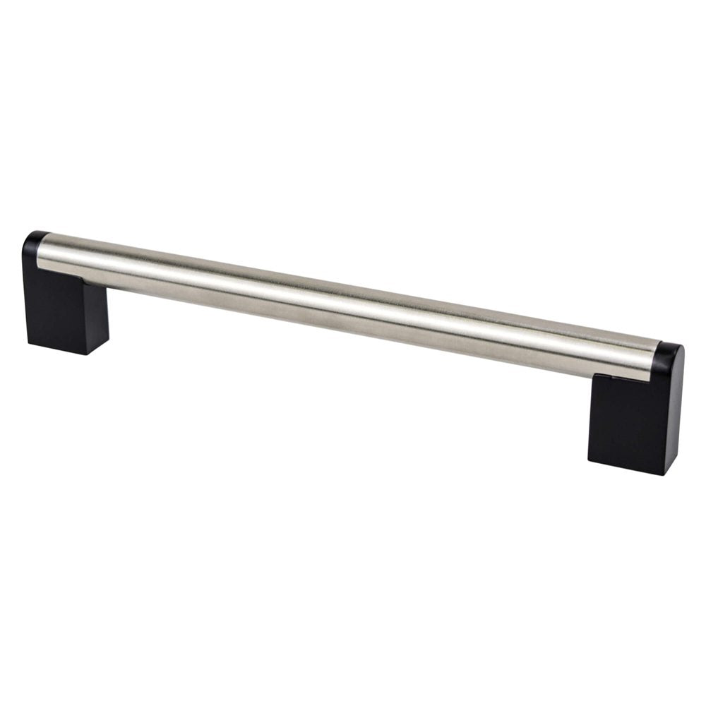 Smooth "Eclipse" Matte Black and Brushed Nickel Drawer Pulls