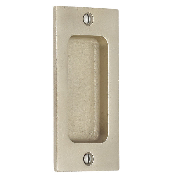 Rustic Rectangular Flush Solid Recess Door Pull in White Bronze - Industry Hardware