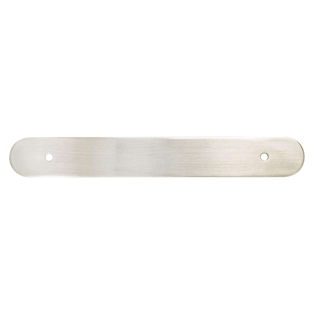 Brushed Nickel Rounded Drawer Pull Backplates - Industry Hardware