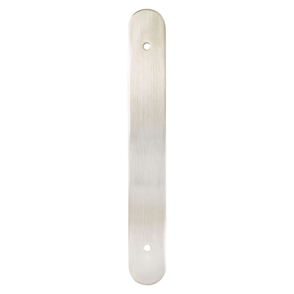 Brushed Nickel Rounded Drawer Pull Backplates - Industry Hardware
