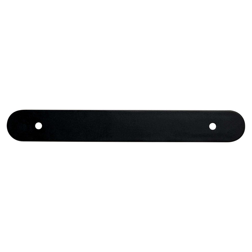 Matte Black Rounded Drawer Pull Backplates - Industry Hardware