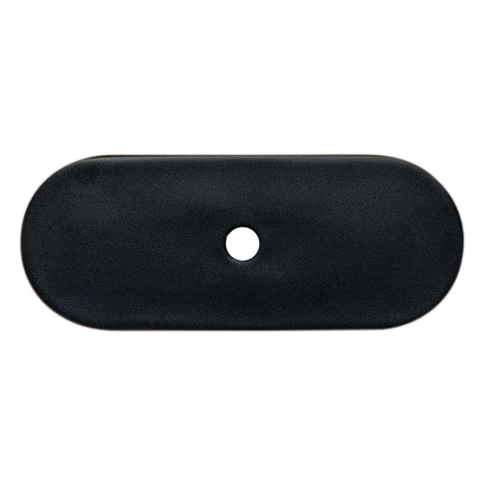 Matte Black Rounded Drawer Pull Backplates - Industry Hardware