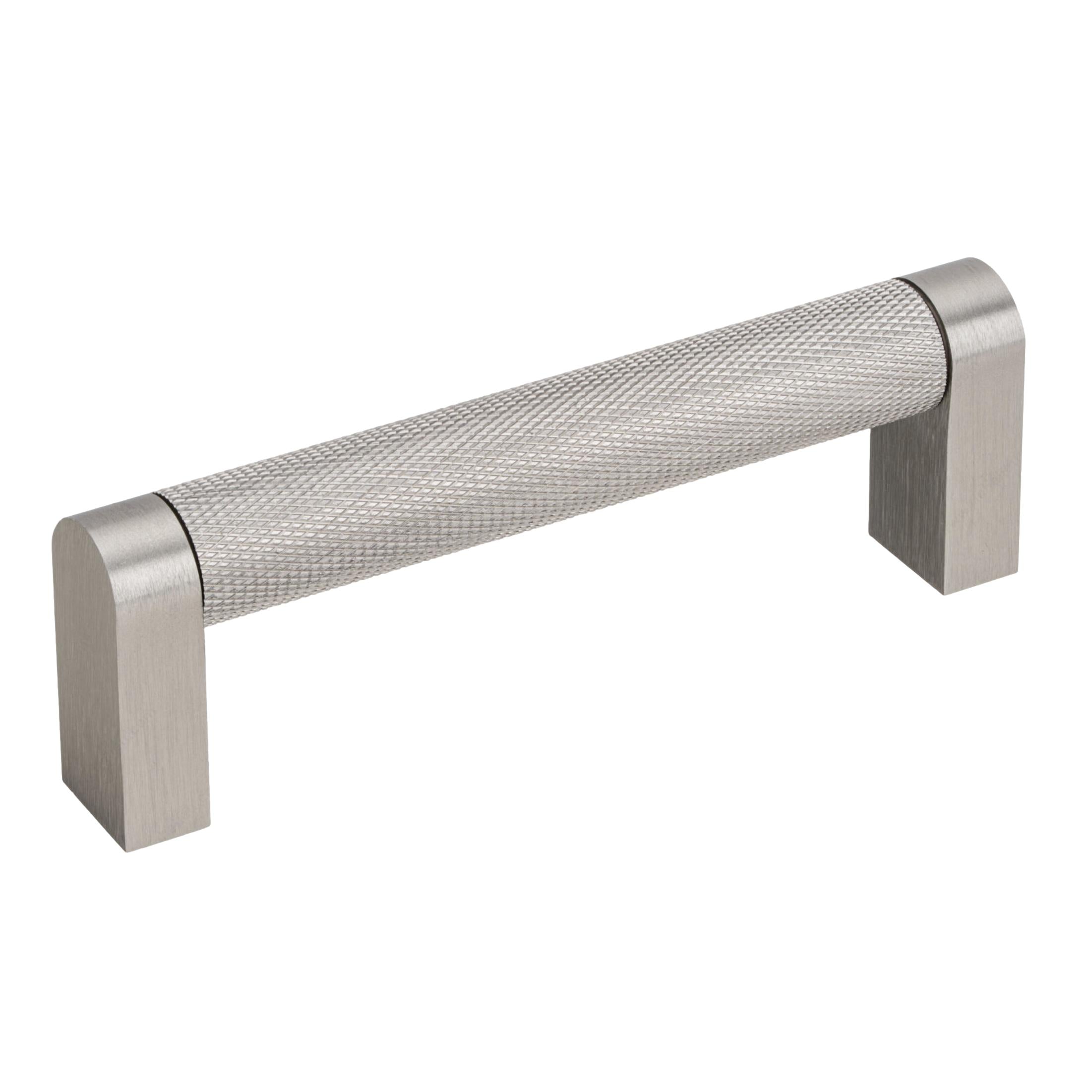 Brushed Nickel "Vero" Knurled Texture Cabinet Knob and Drawer Pull