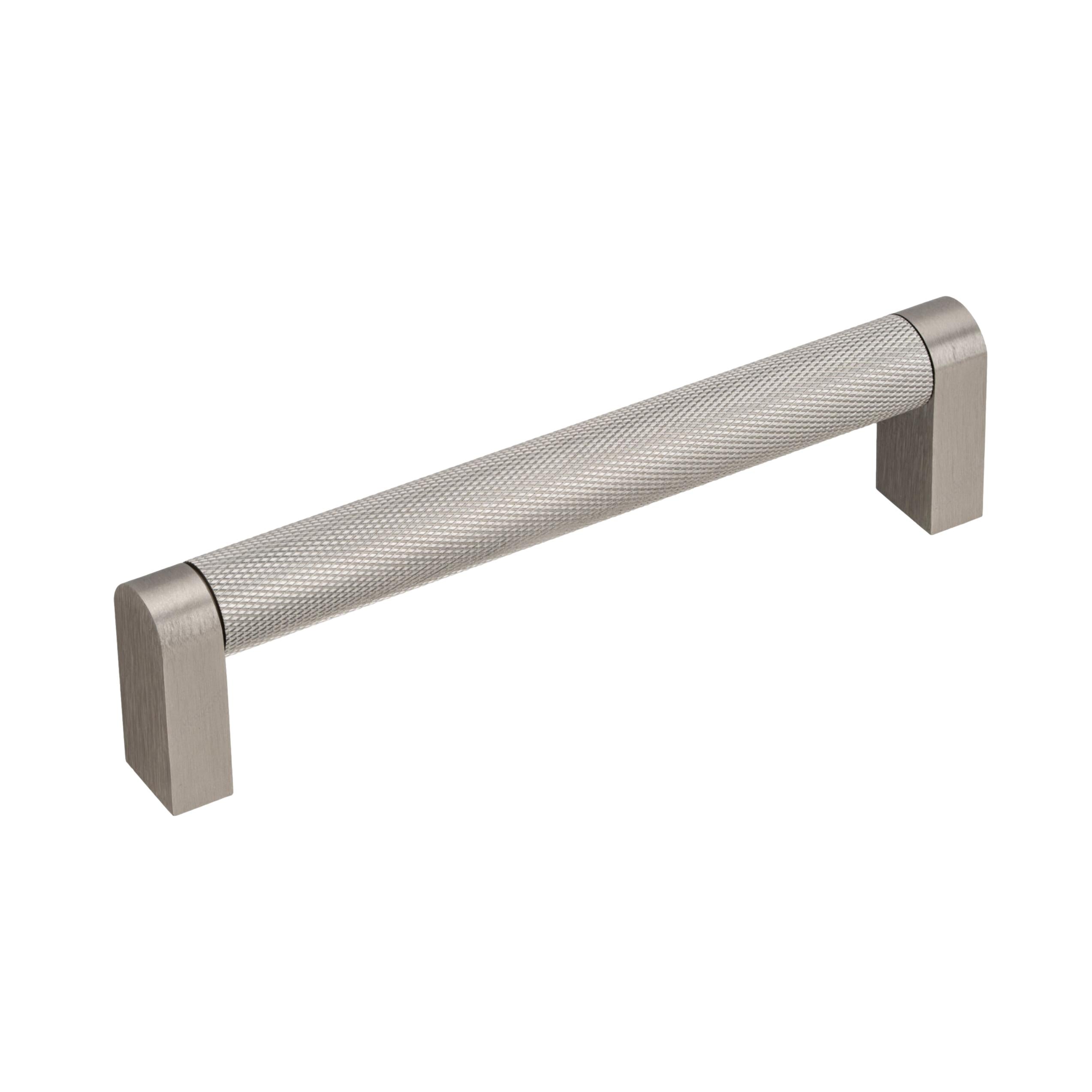 Brushed Nickel "Vero" Knurled Texture Cabinet Knob and Drawer Pull
