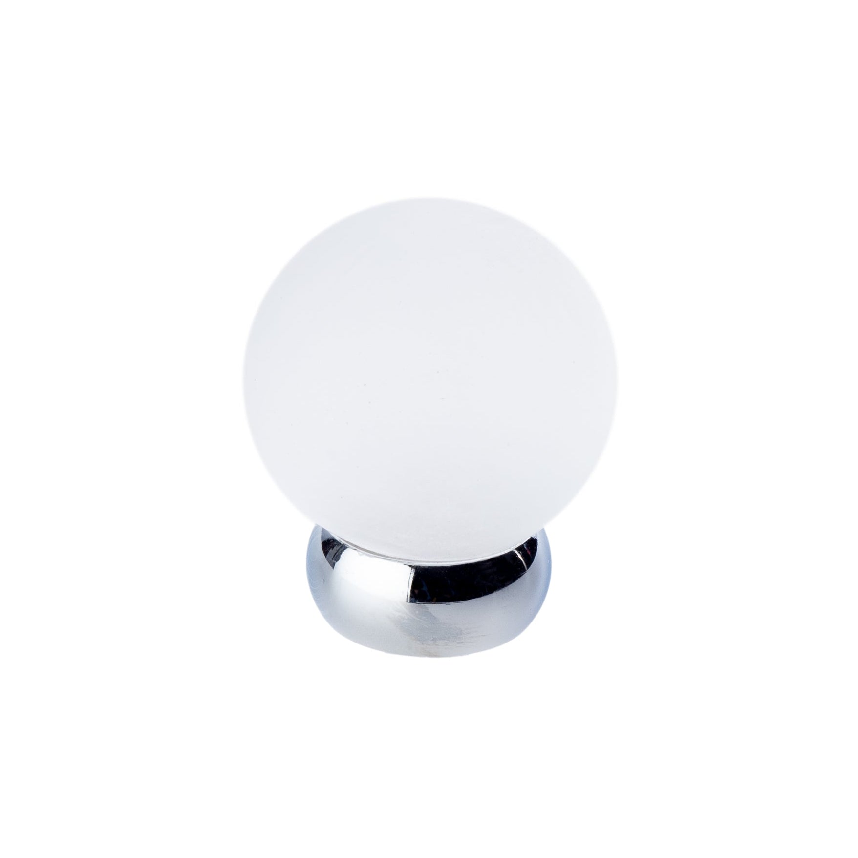 Round Lew's Hardware Chrome and Frosted Glass Cabinet Knob - Industry Hardware
