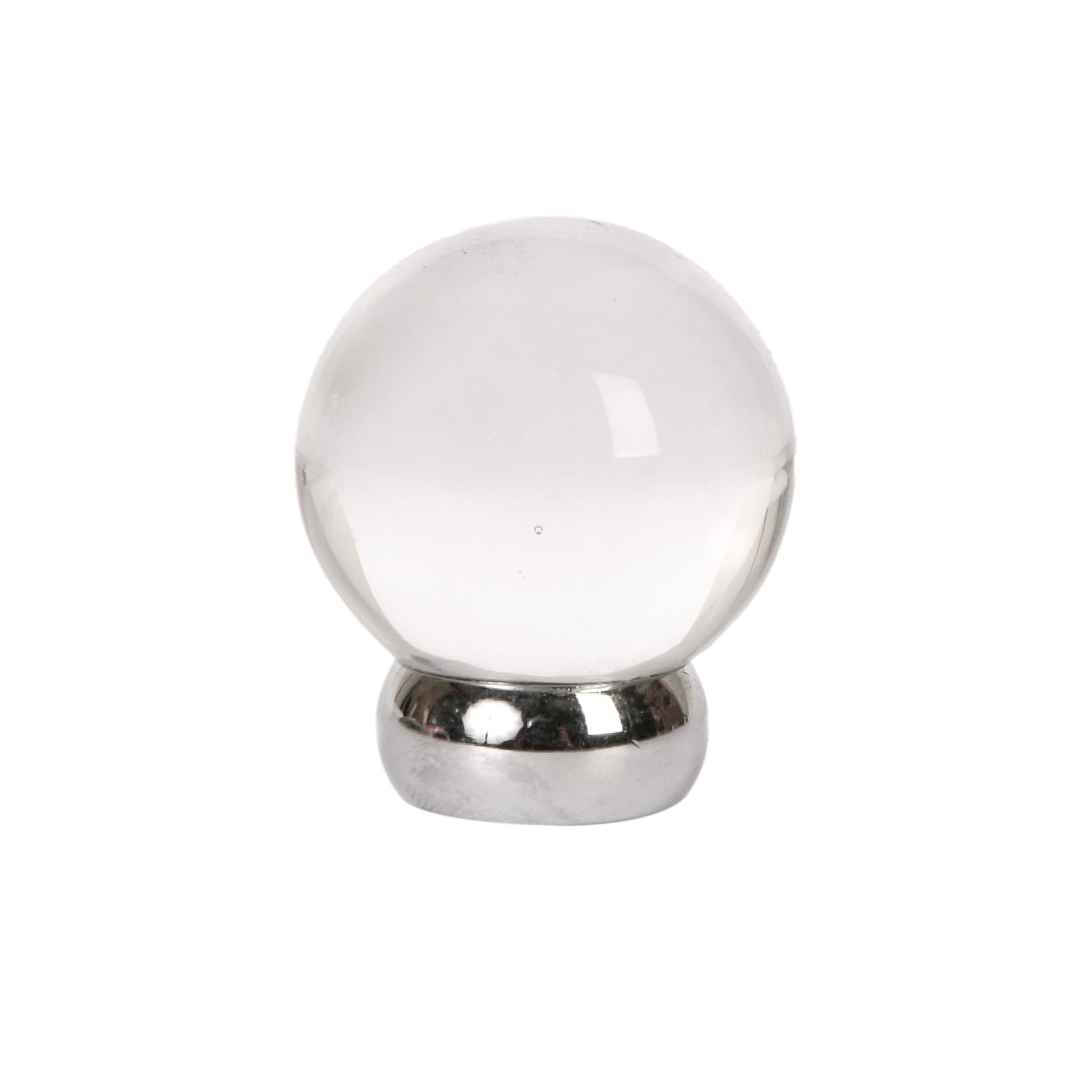 Round Lew's Hardware Chrome and Glass Cabinet Knob - Industry Hardware