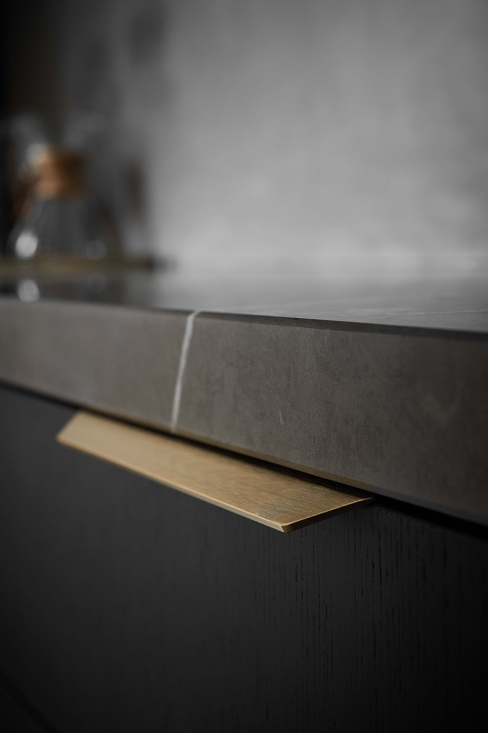 Matte Bronze "Blaze" Edge Drawer Tab Pulls - Industry Hardware