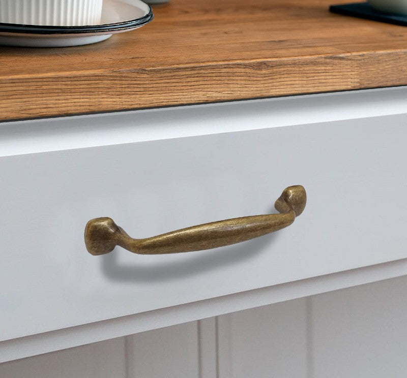 Worn Brass "Trento" Transitional Cabinet Knob and Drawer Pull