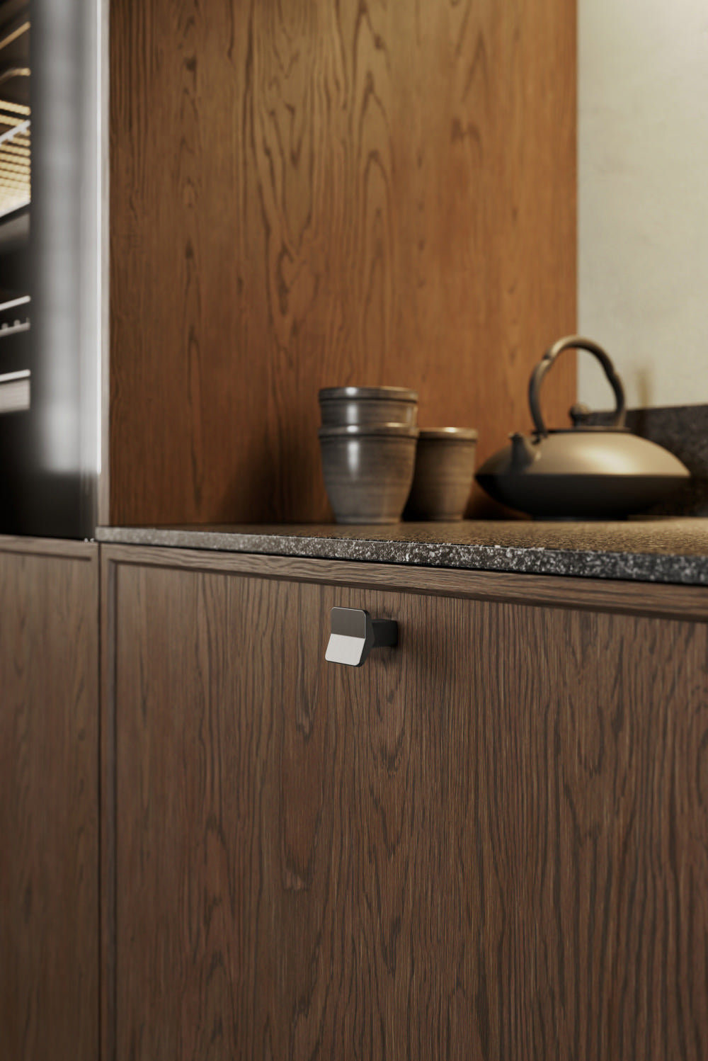 Gun Metal "Vis a Vis" Cabinet Knob and Drawer Pulls - Forge Hardware Studio