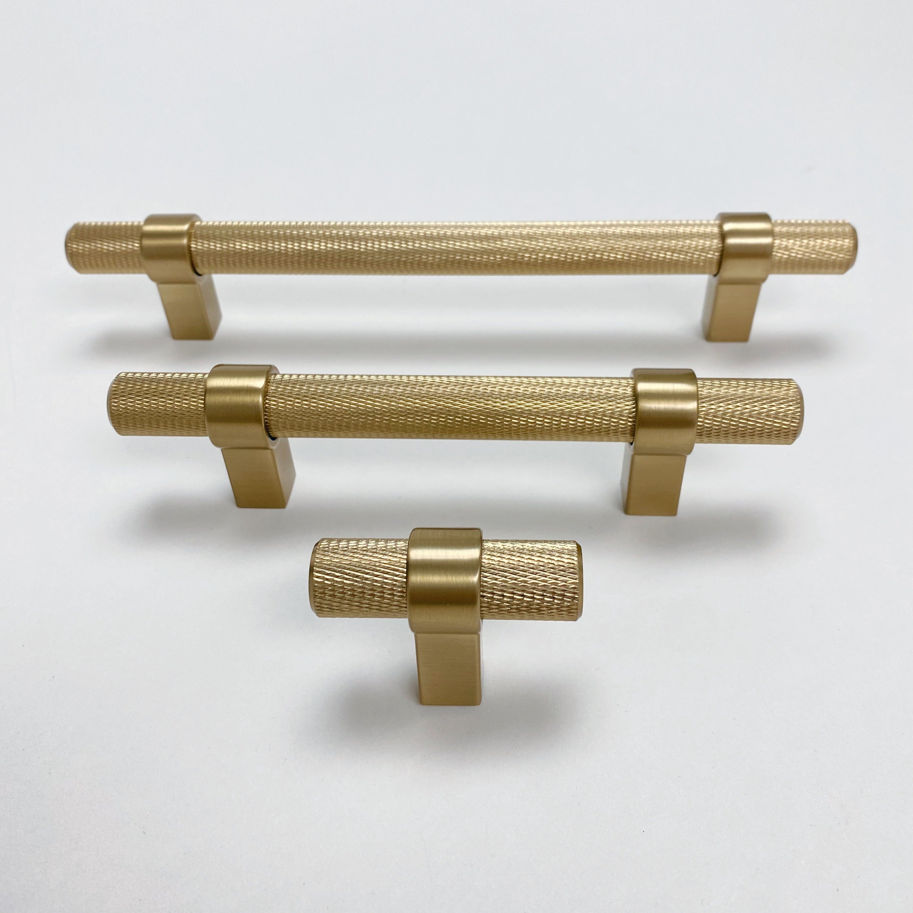 Knurled "Prelude" Champagne Bronze Cabinet Knobs and Drawer Pulls - Industry Hardware