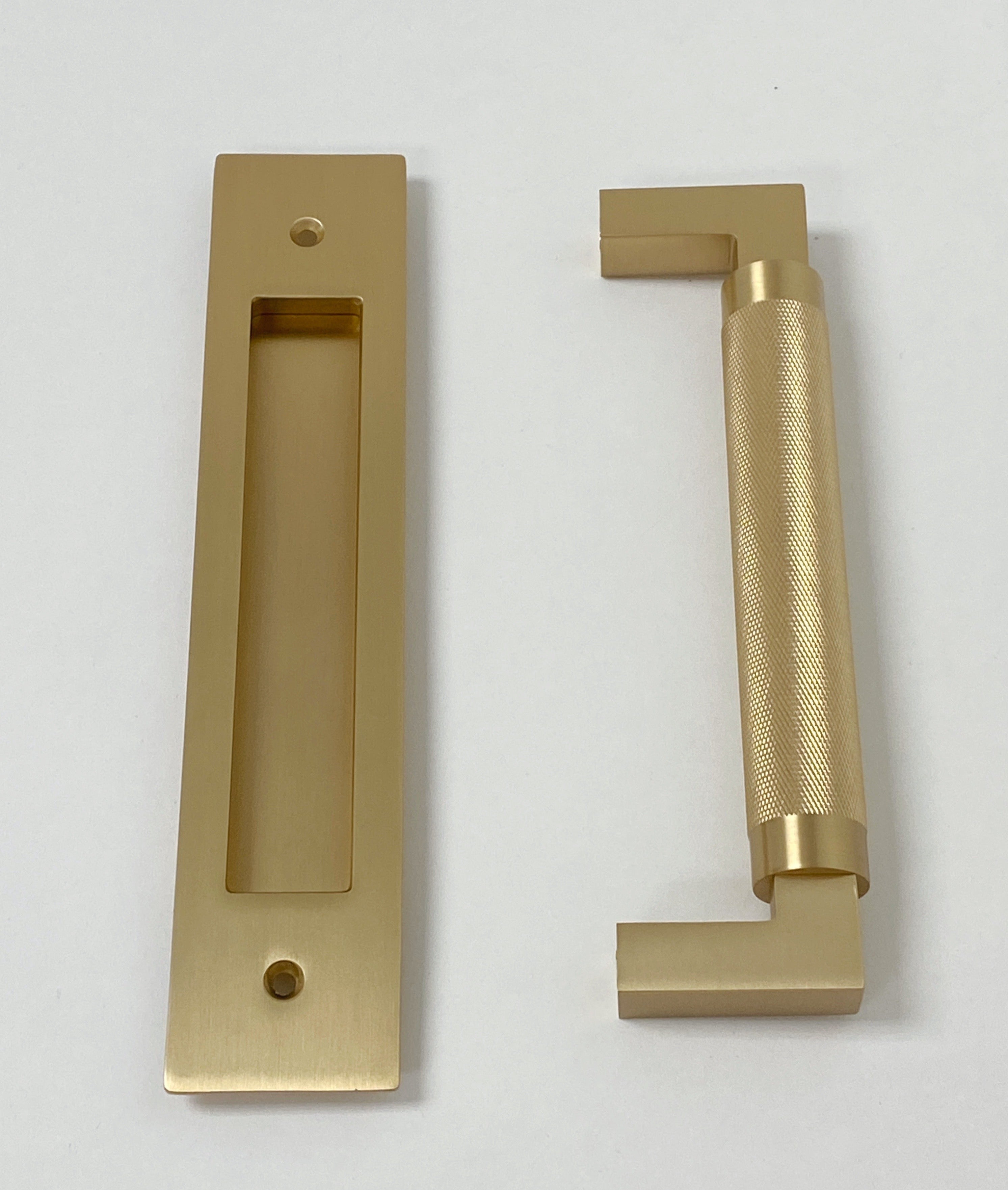 Door Flush Pull and Knurled Handle "Helix" Hardware for Interior Sliding and Barn Doors - Industry Hardware