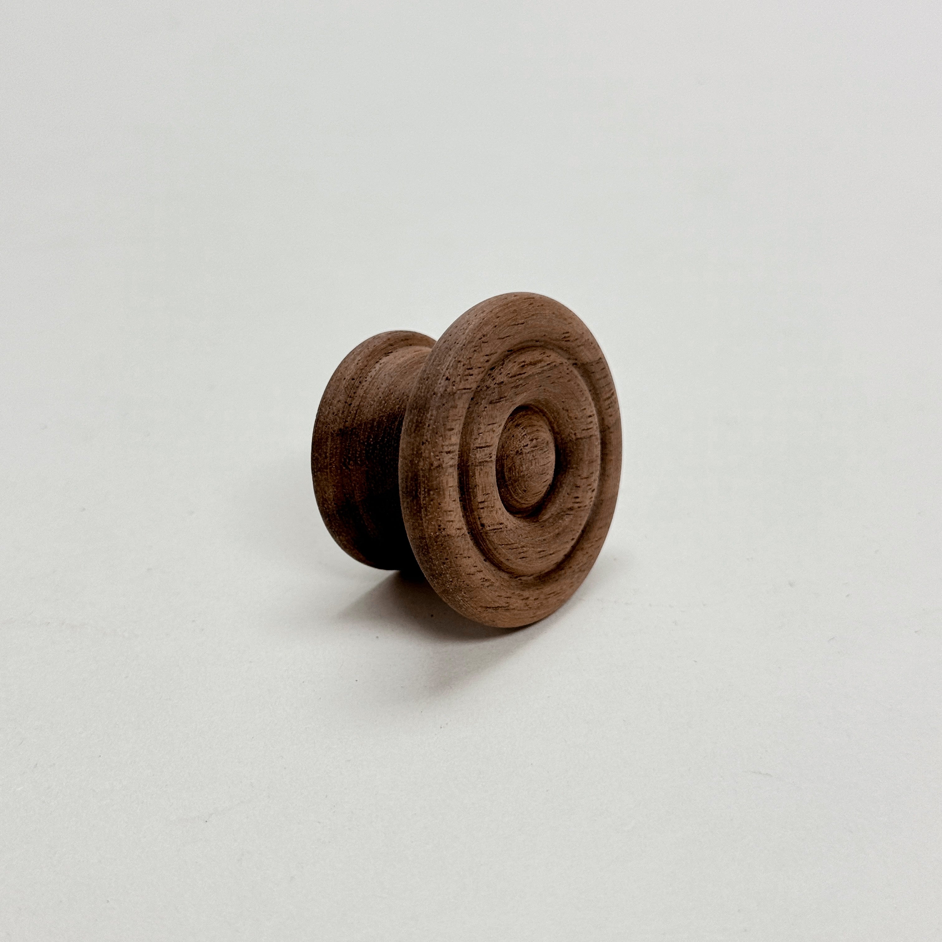 Round Walnut Cabinet Knob "Palmer" Wood Knob - Forge Hardware Studio