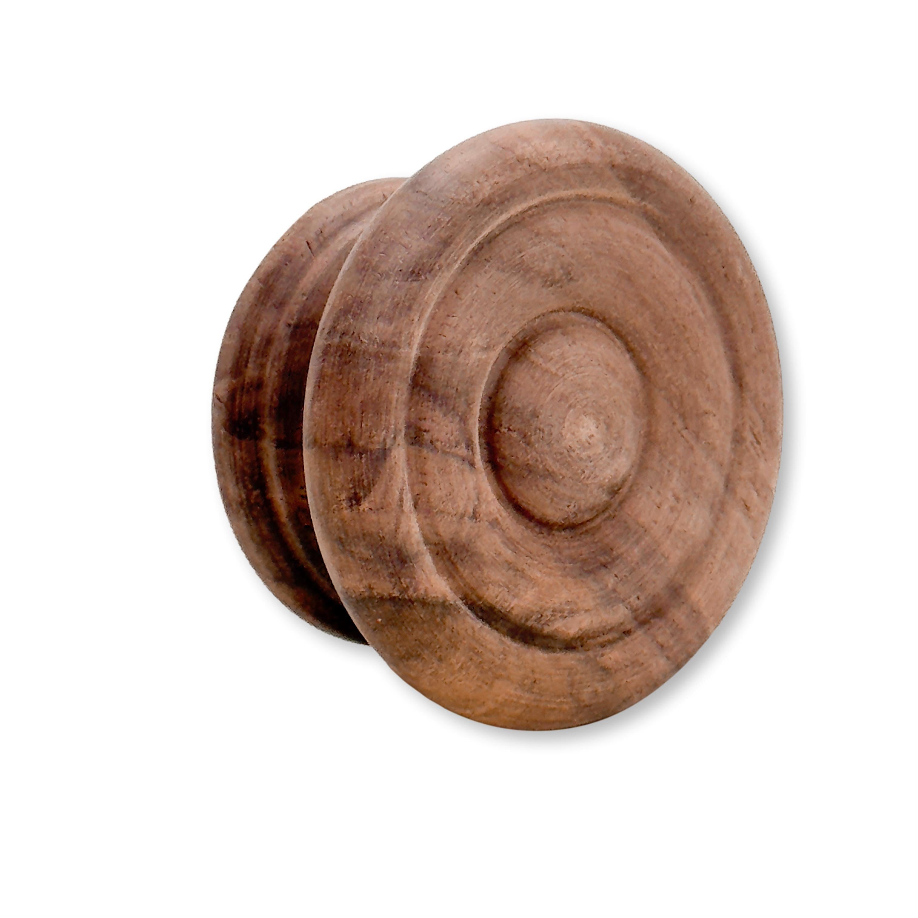 Round Walnut Cabinet Knob "Palmer" Wood Knob - Forge Hardware Studio
