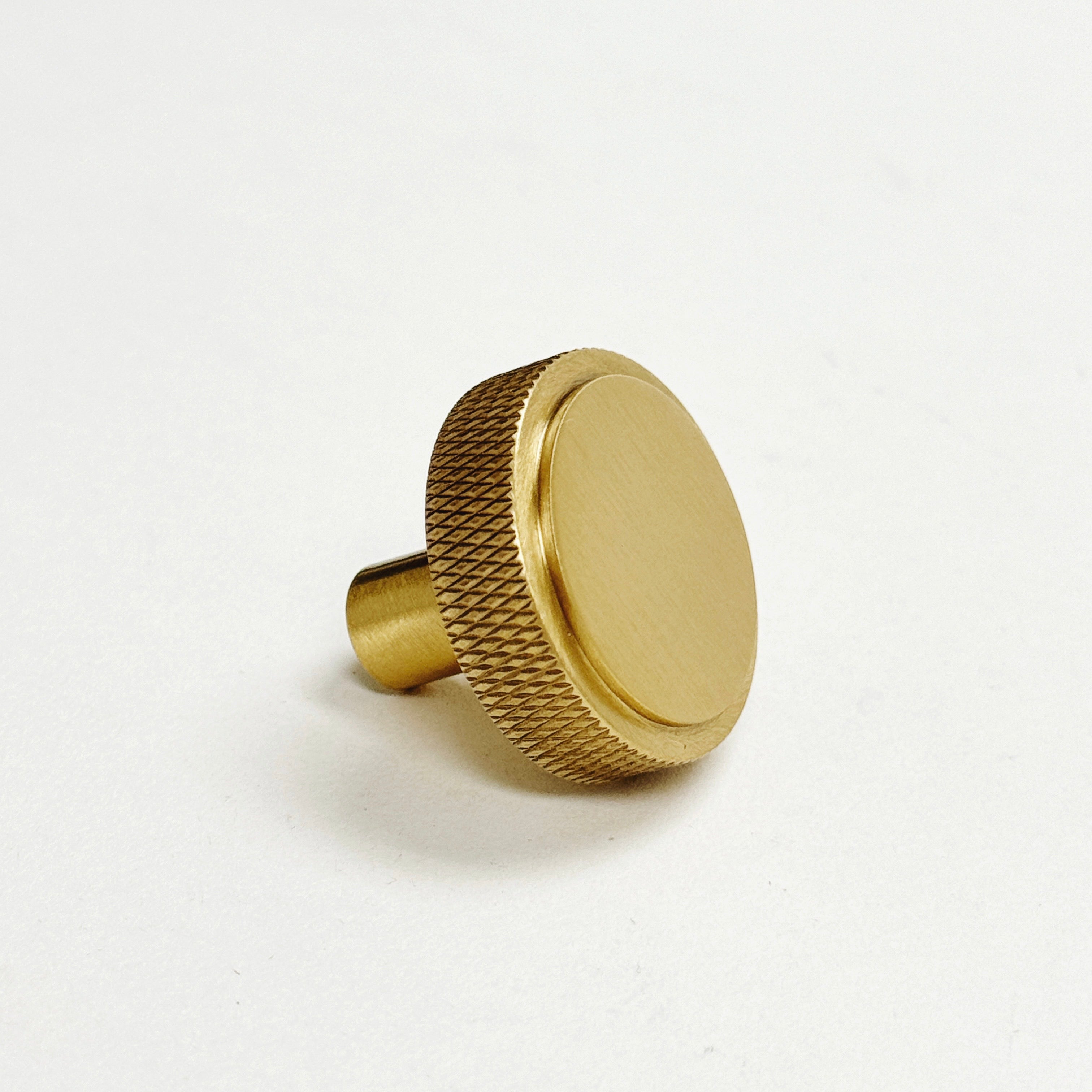 Satin Brass Knurled Wire Cabinet Knob and Drawer Pulls - Industry Hardware