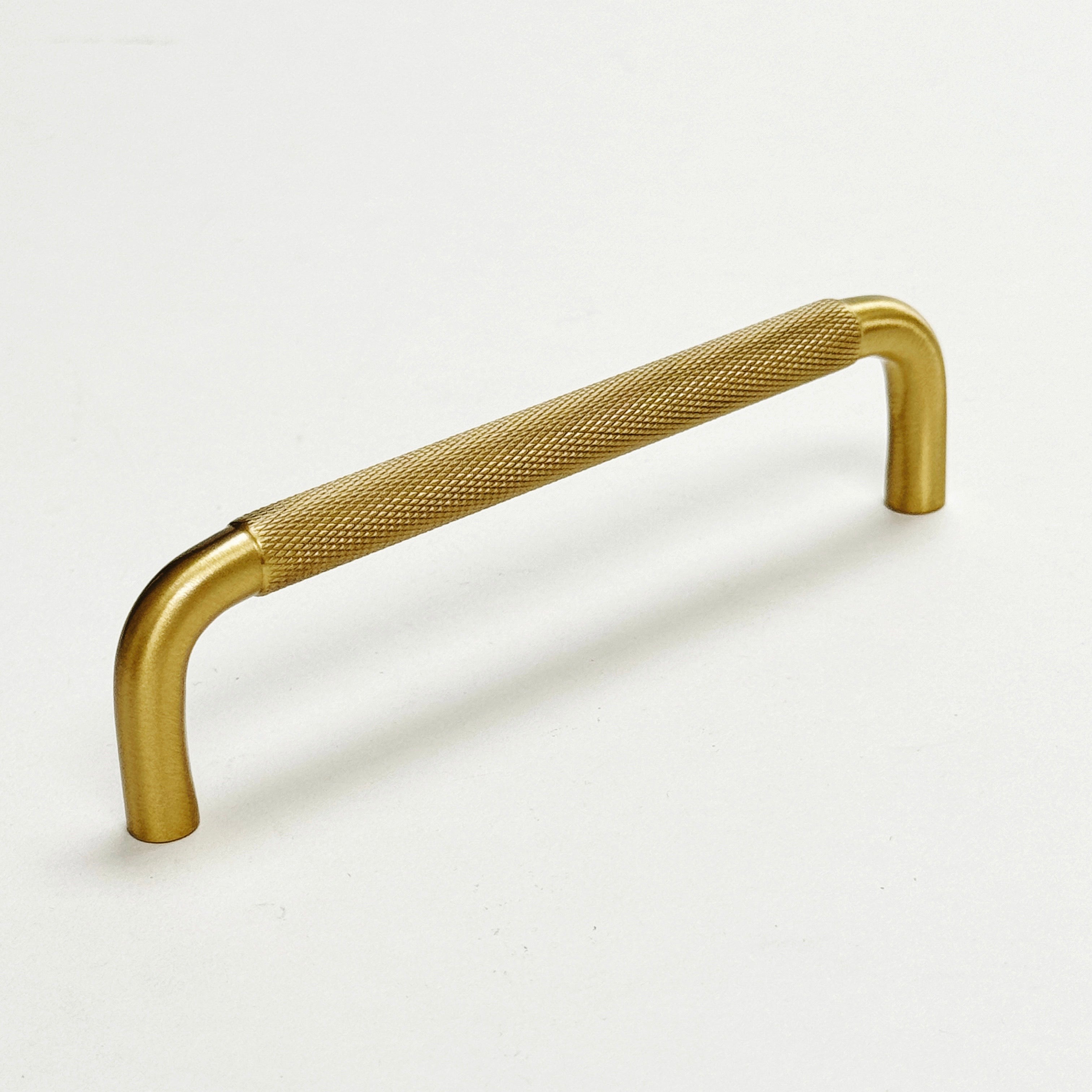 Satin Brass Knurled Wire Cabinet Knob and Drawer Pulls - Industry Hardware