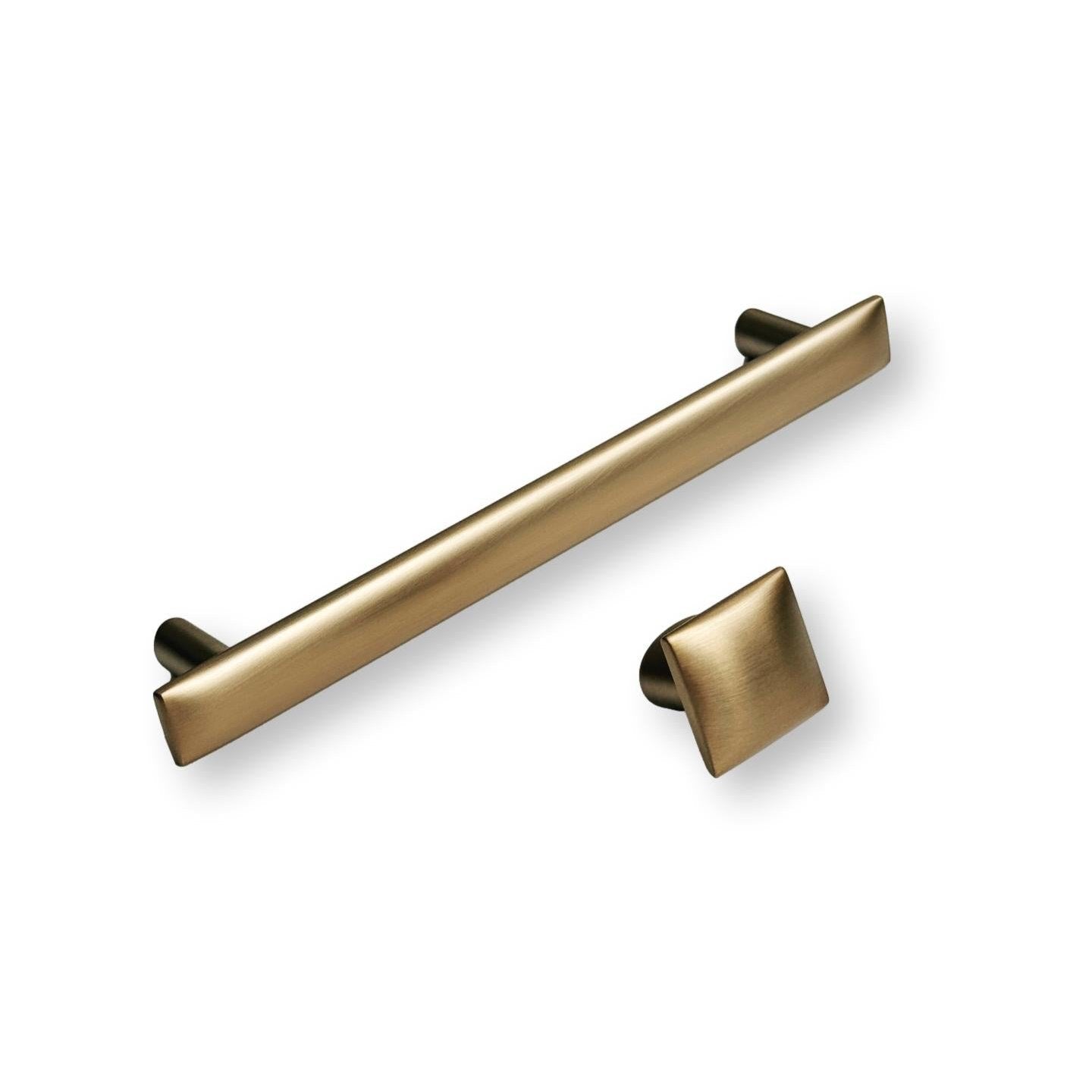 Brushed Bronze "Flow" T-Bar Cabinet Knob and Drawer Pull - Industry Hardware