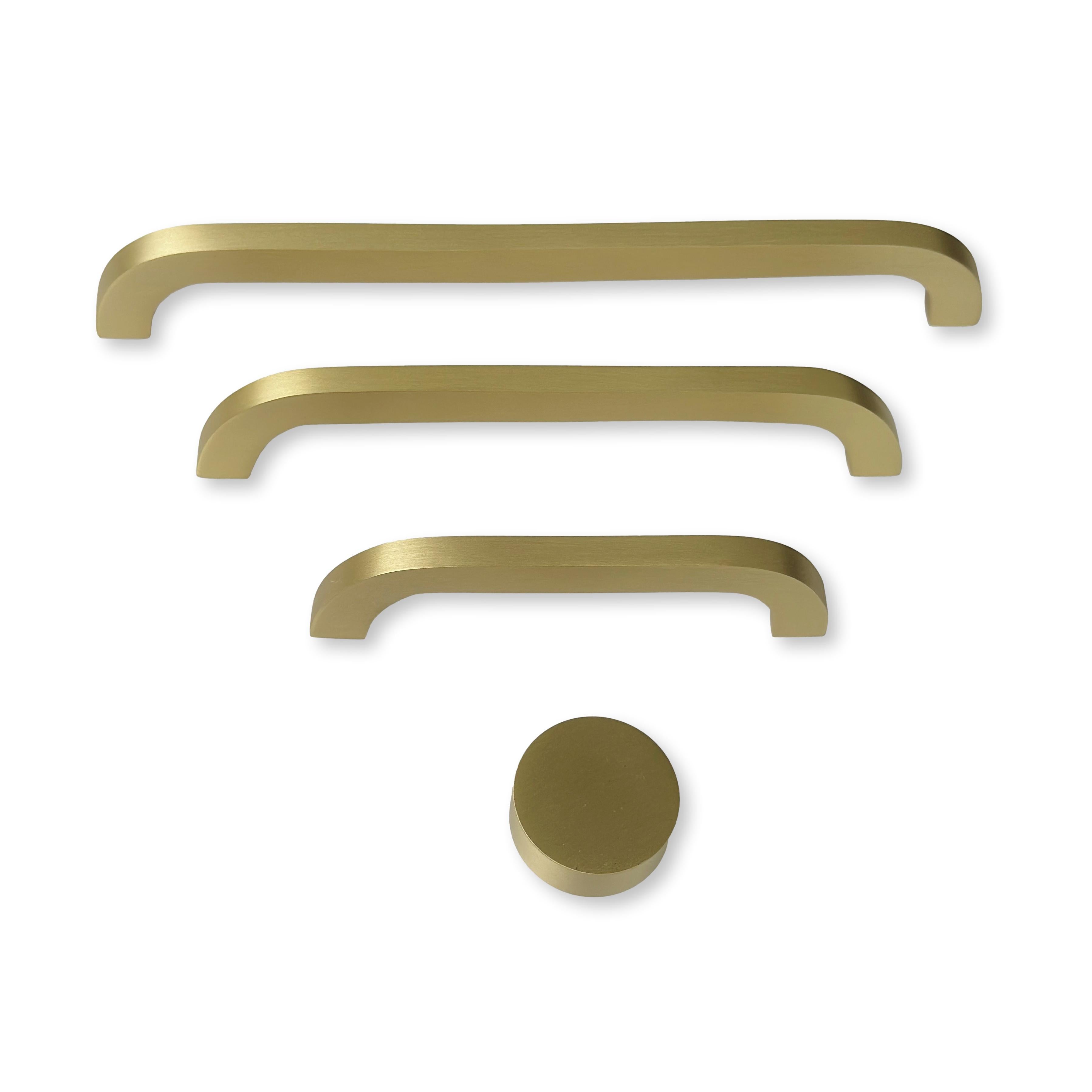 Satin Brass "Celeste" Drawer Pulls and Cabinet Knobs - Industry Hardware