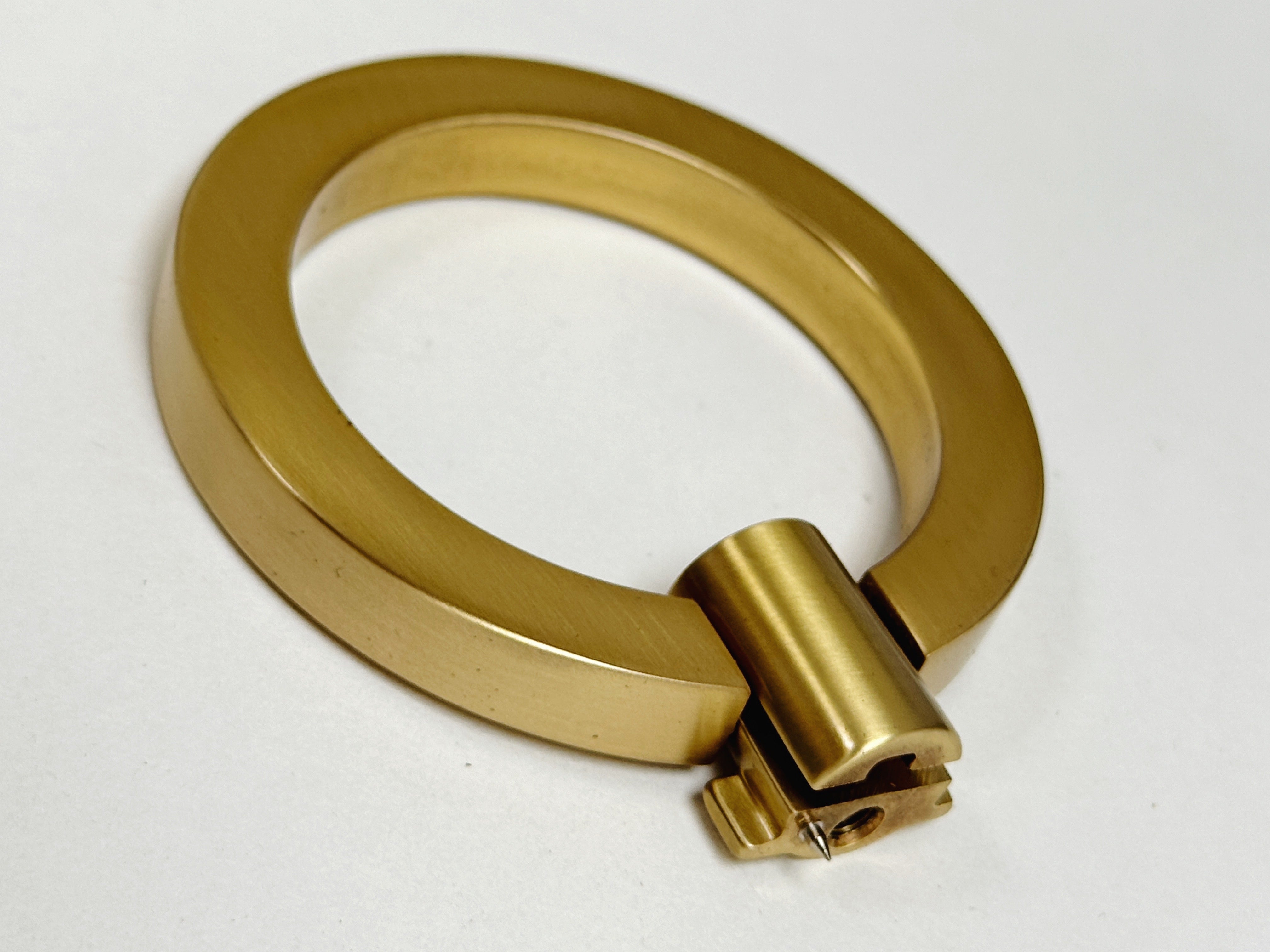 Satin Brass "Maya" Round Ring Pull Cabinet Knob - Industry Hardware
