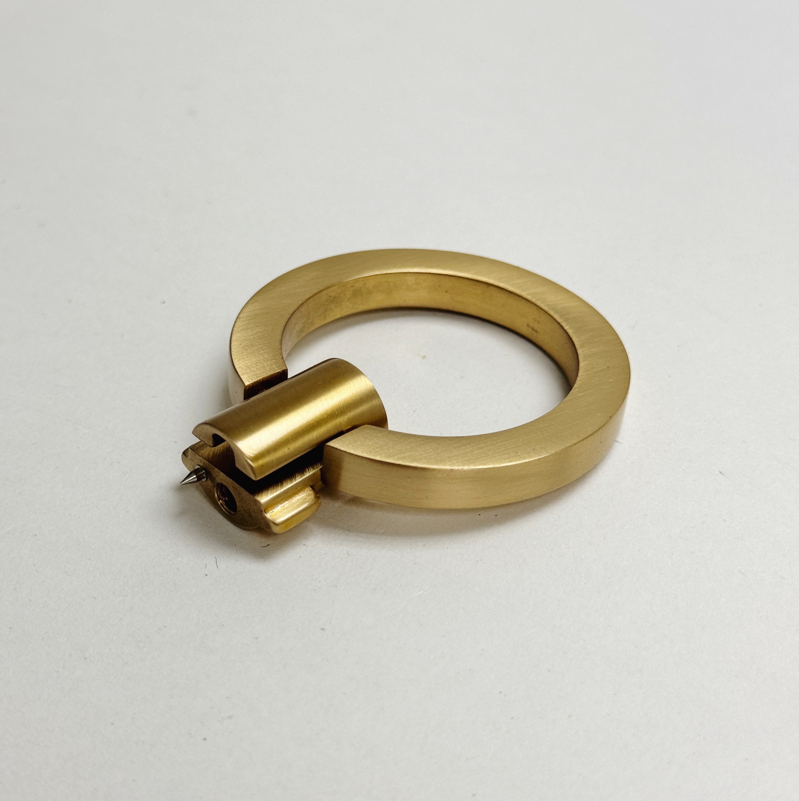 Satin Brass "Maya" Round Ring Pull Cabinet Knob - Industry Hardware