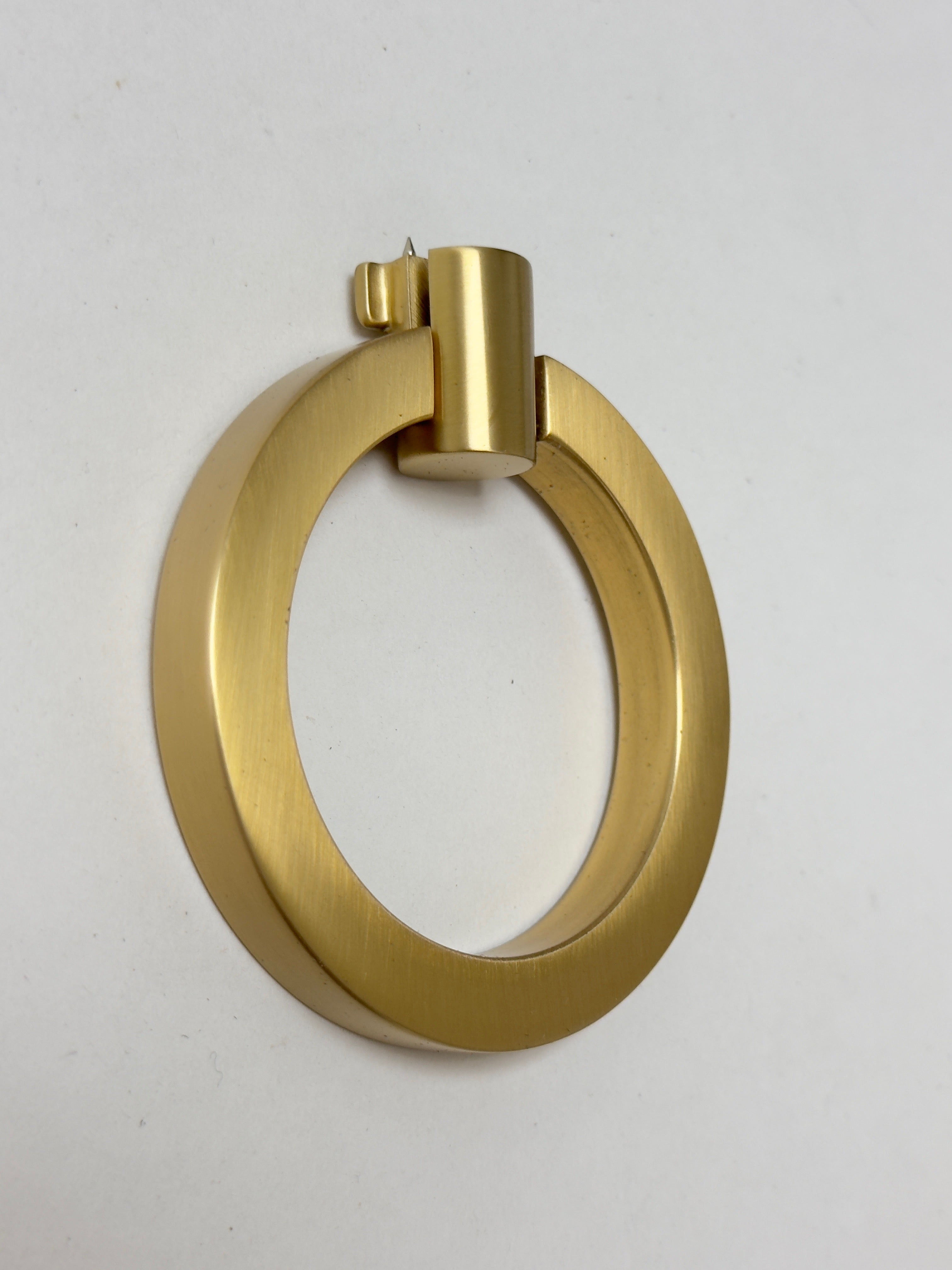 Satin Brass "Maya" Round Ring Pull Cabinet Knob - Industry Hardware