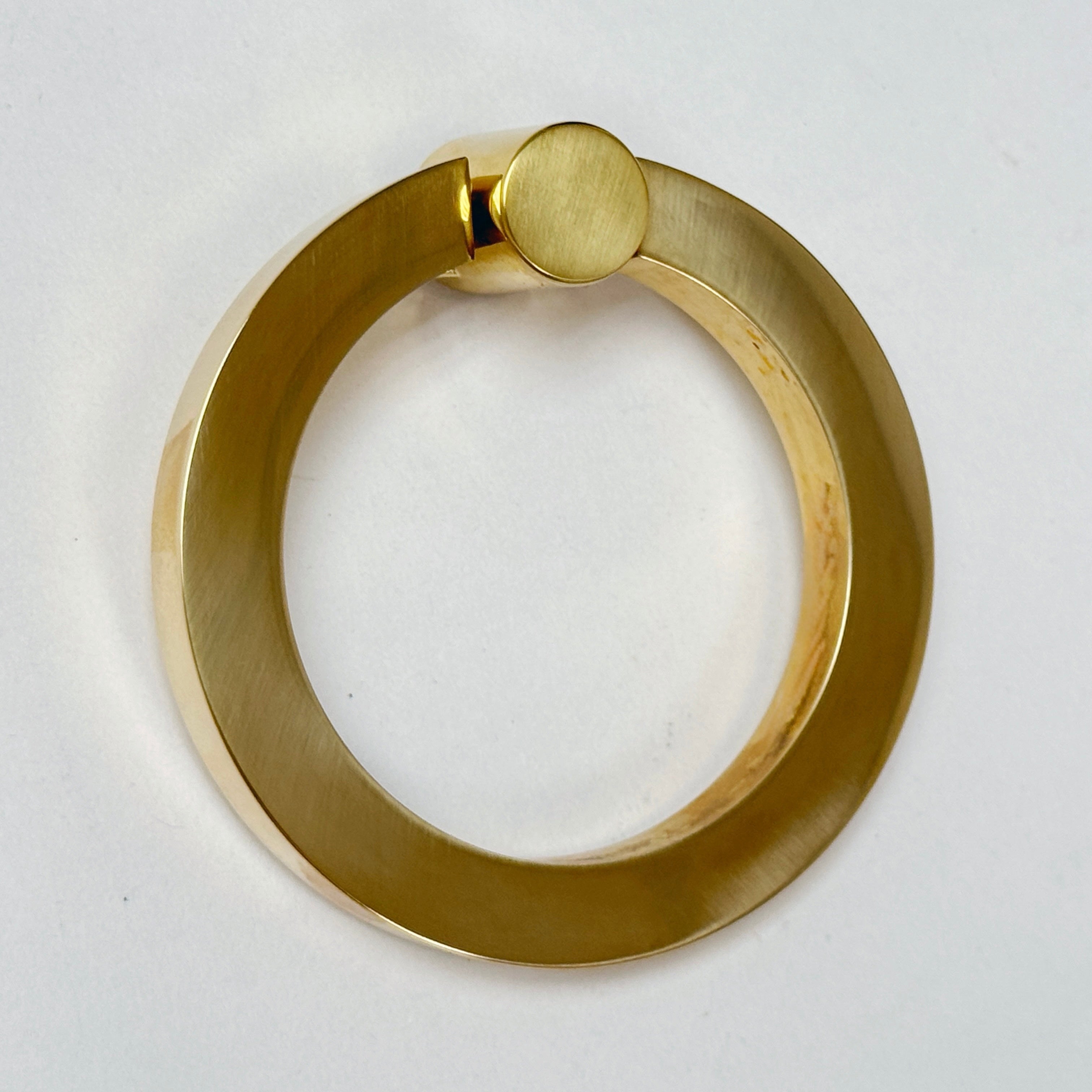 Polished Brass "Maya" Round Ring Pull Cabinet Knob - Industry Hardware