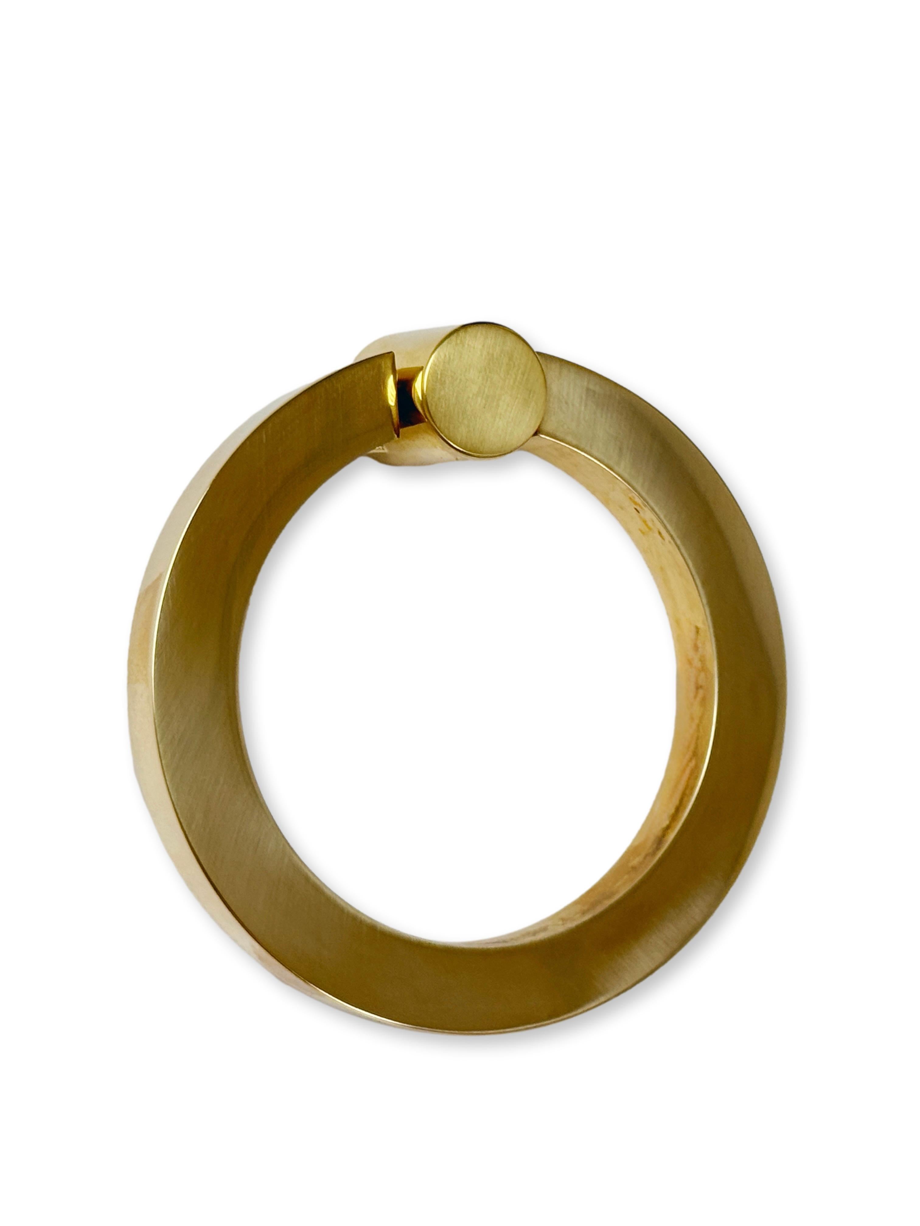 Polished Brass "Maya" Round Ring Pull Cabinet Knob - Industry Hardware