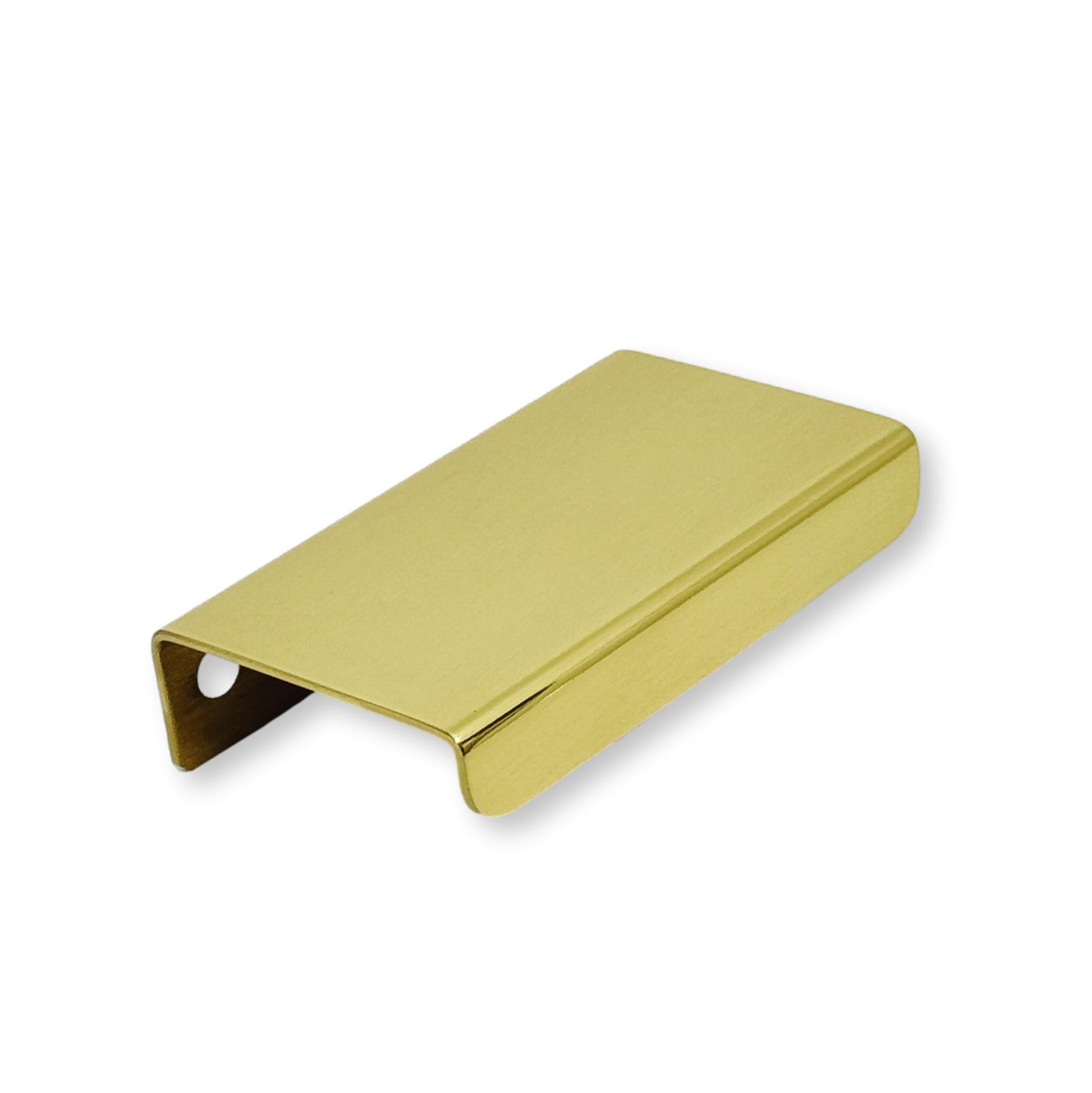 Polished Brass "Milenia" Edge Drawer Pulls - Industry Hardware