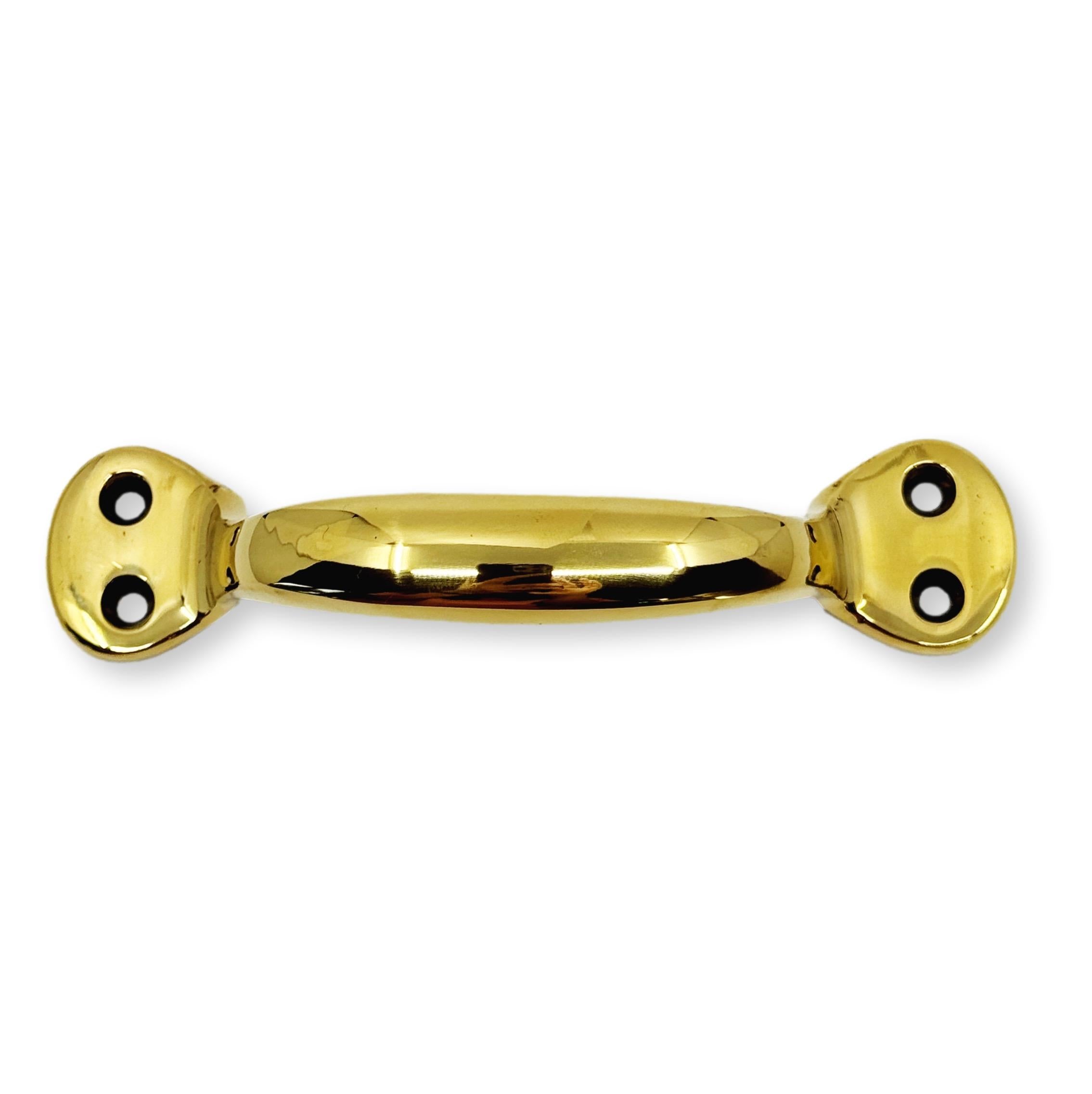 Unlacquered Brass Handle "Hall" Grip for Drawers, Doors And Windows - Industry Hardware