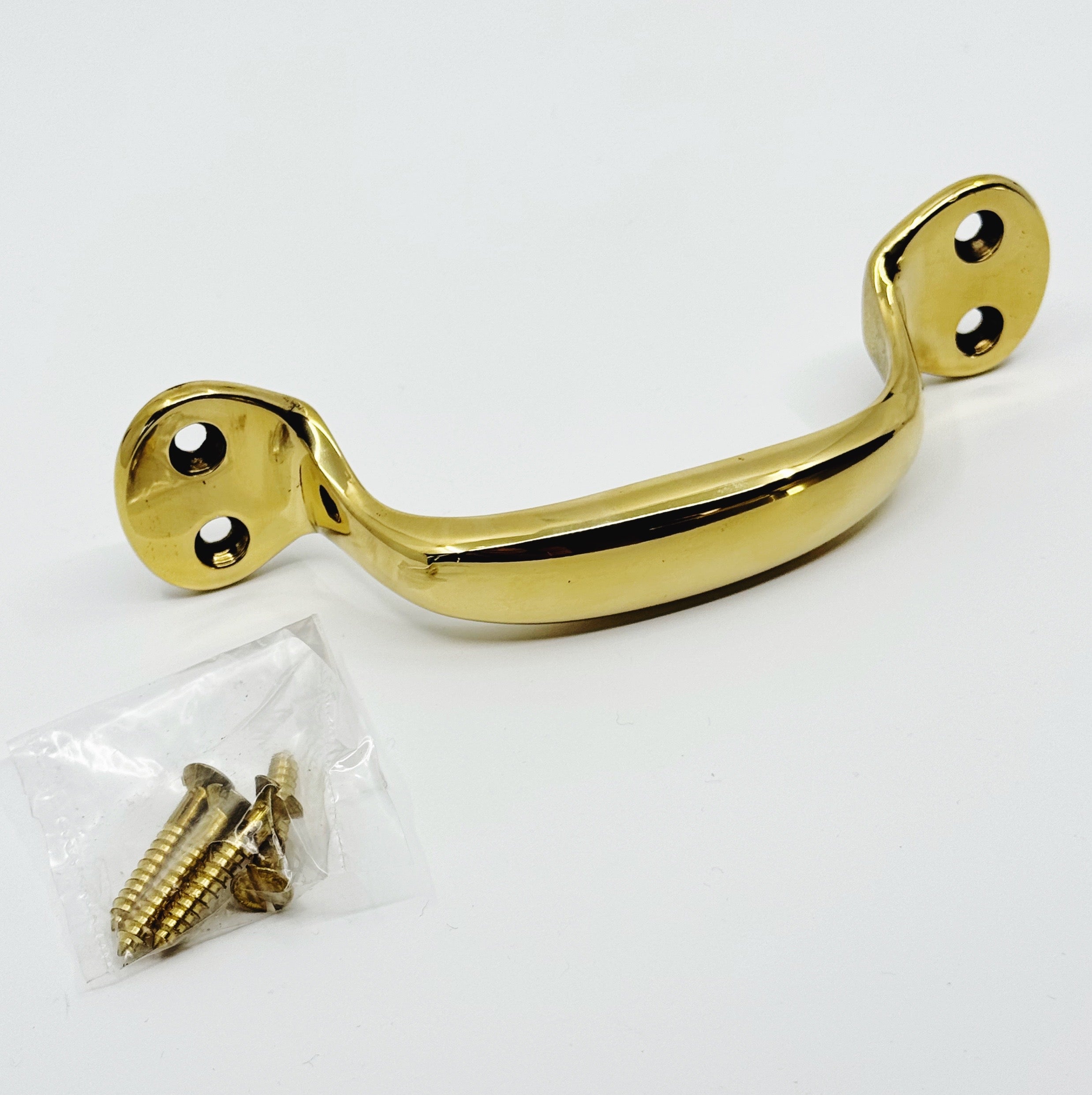 Unlacquered Brass Handle "Hall" Grip for Drawers, Doors And Windows - Industry Hardware
