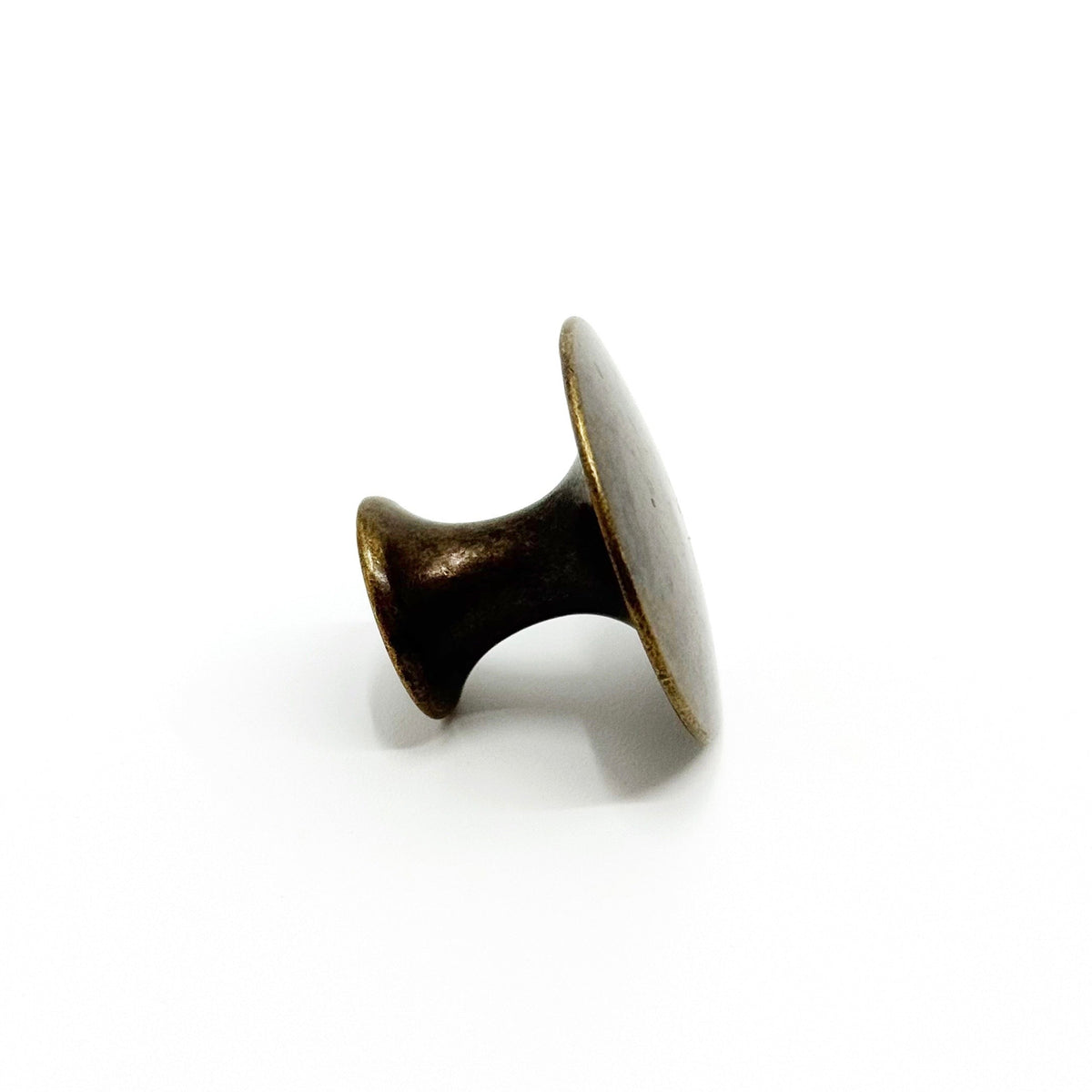Worn Brass Round "Bari" Cabinet Knob