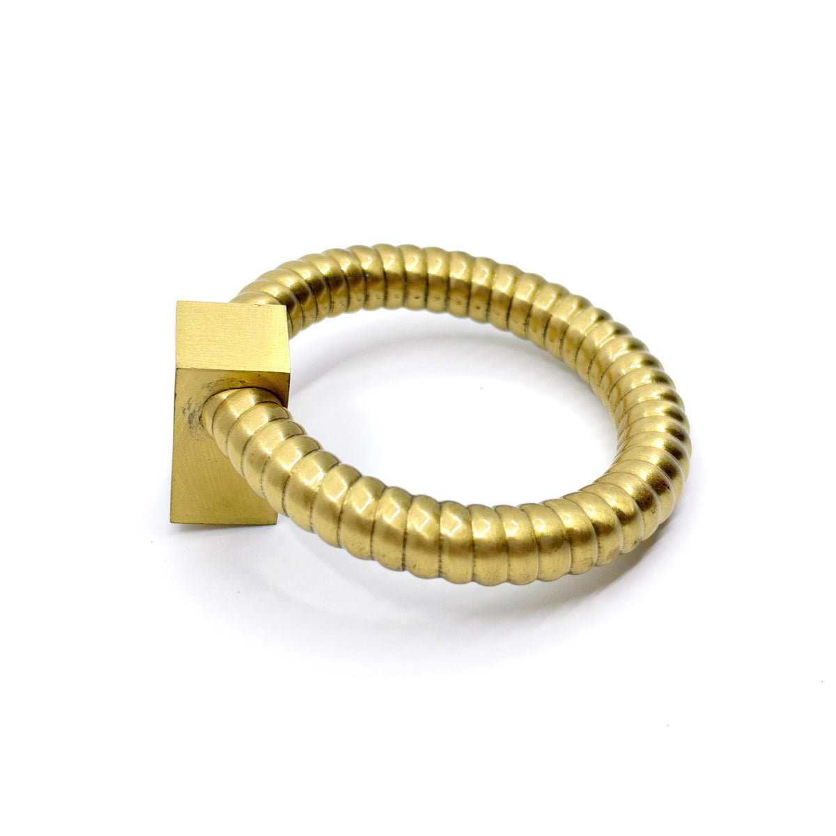 Satin Brass "Rope" Ring Cabinet Pull