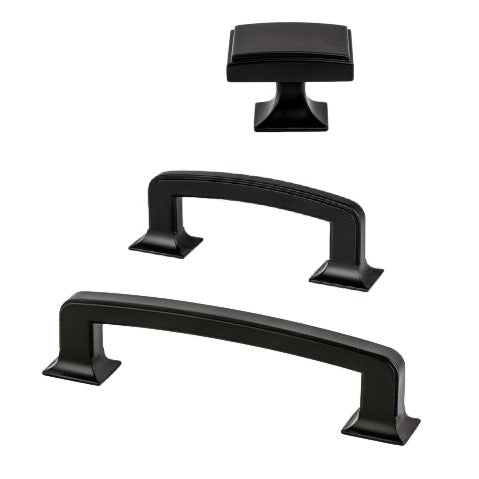 Matte Black "Liana" Drawer Pulls and Knobs for Cabinets and Furniture - Industry Hardware