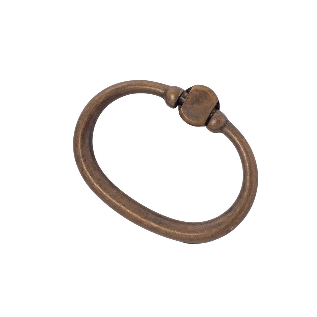 Worn Brass "Arco" Oval Ring Pull
