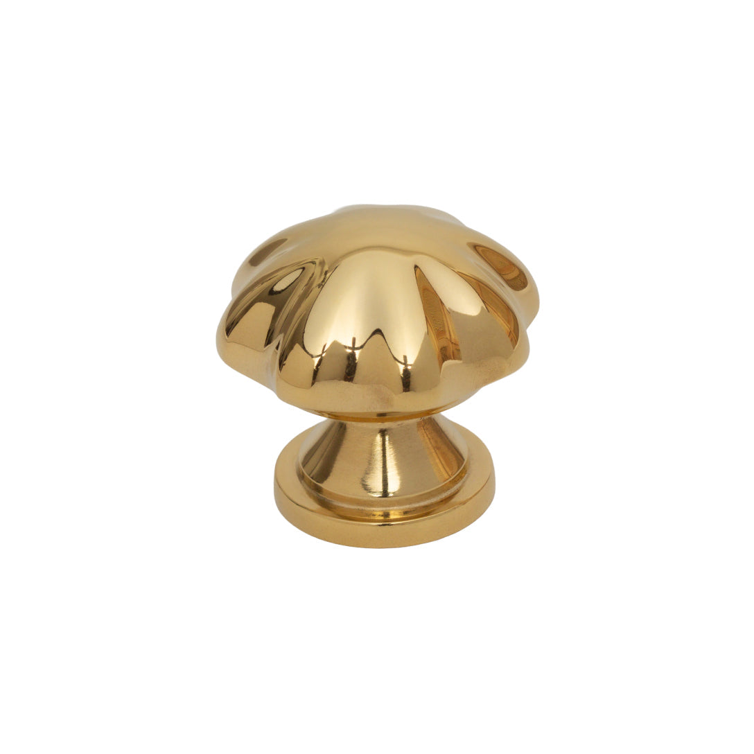Unlacquered Brass "Heritage" Flower Cabinet Knob