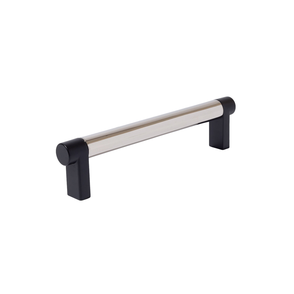 Smooth Polished Nickel and Black Cabinet Knobs and Drawer Pulls