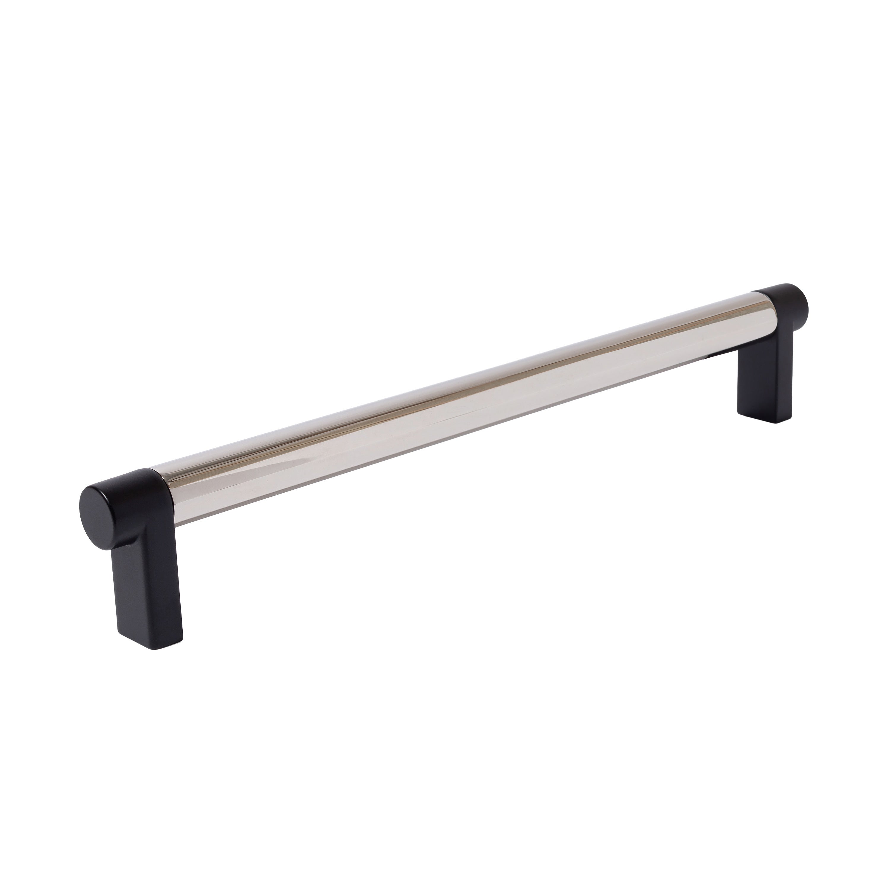 Smooth Polished Nickel and Black Cabinet Knobs and Drawer Pulls