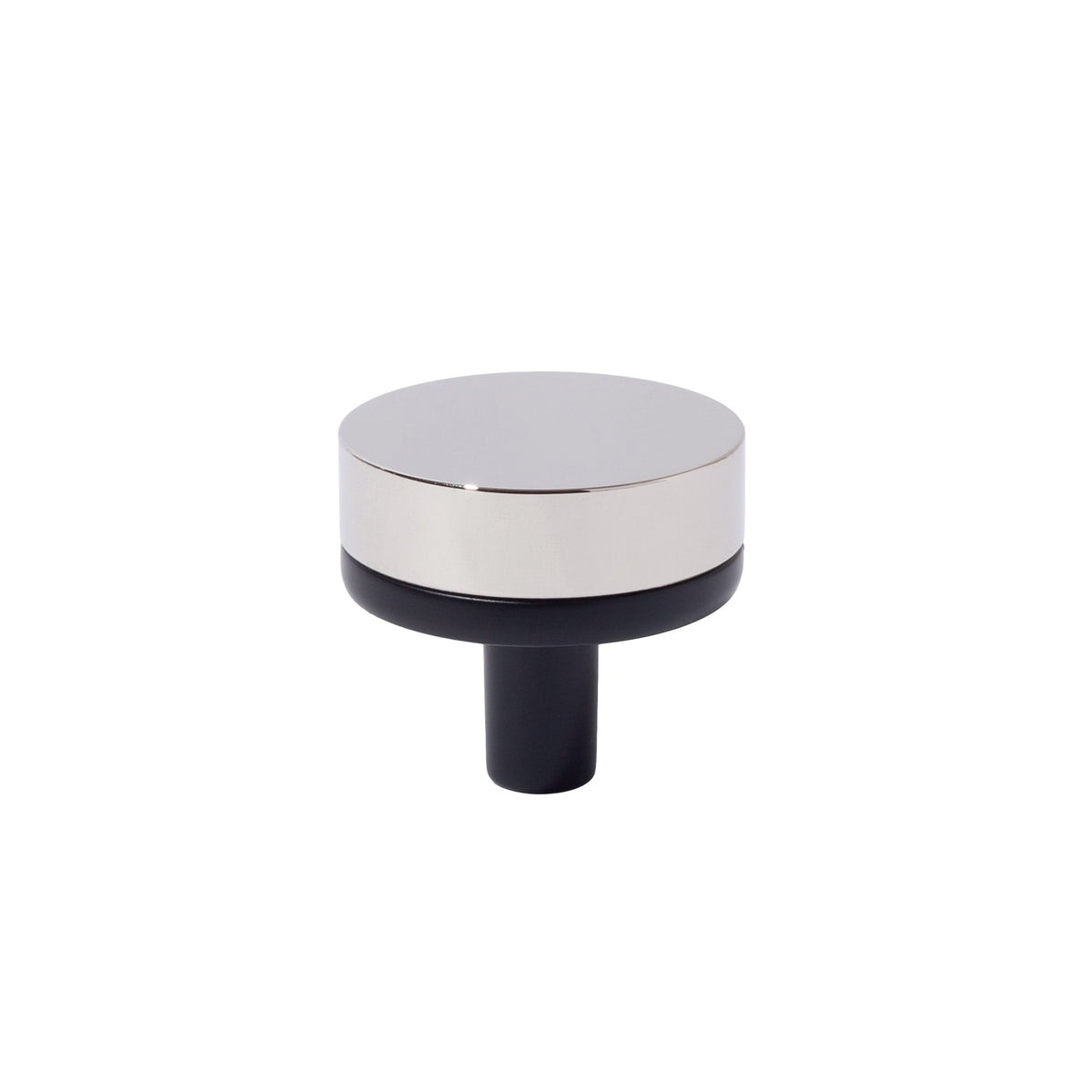Smooth Polished Nickel and Black Cabinet Knobs and Drawer Pulls