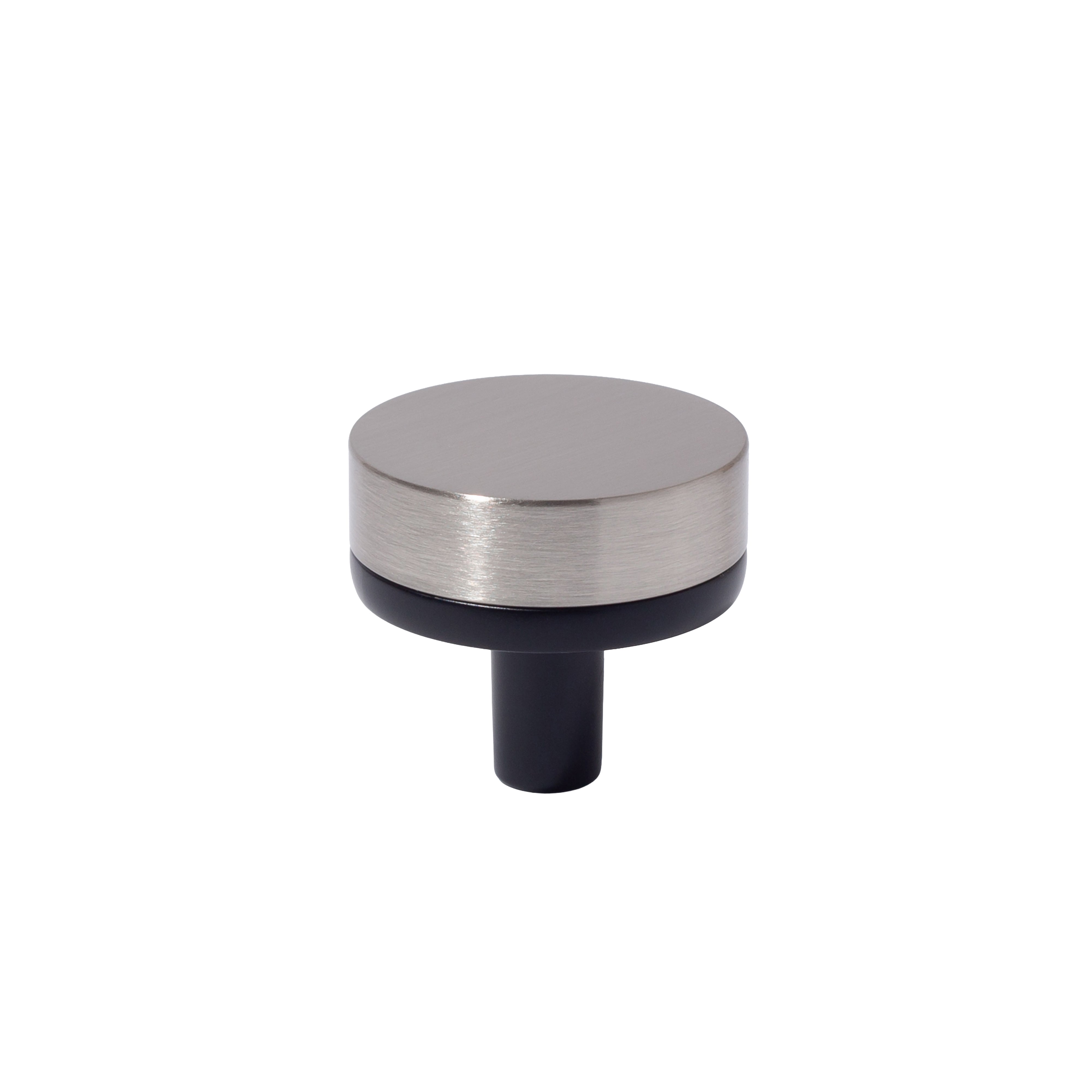 Smooth Satin Nickel and Black Cabinet Knobs and Drawer Pulls