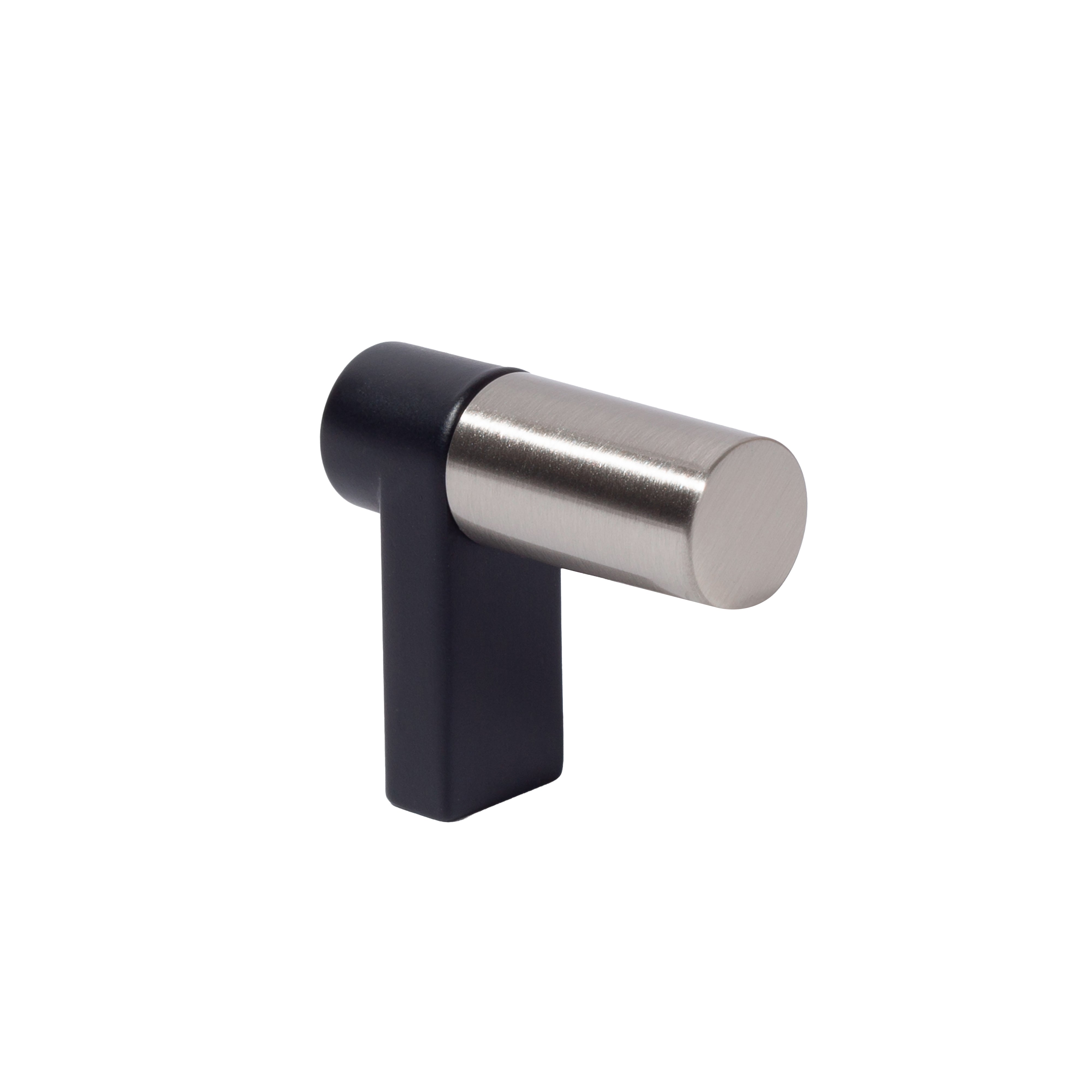 Smooth Satin Nickel and Black Cabinet Knobs and Drawer Pulls
