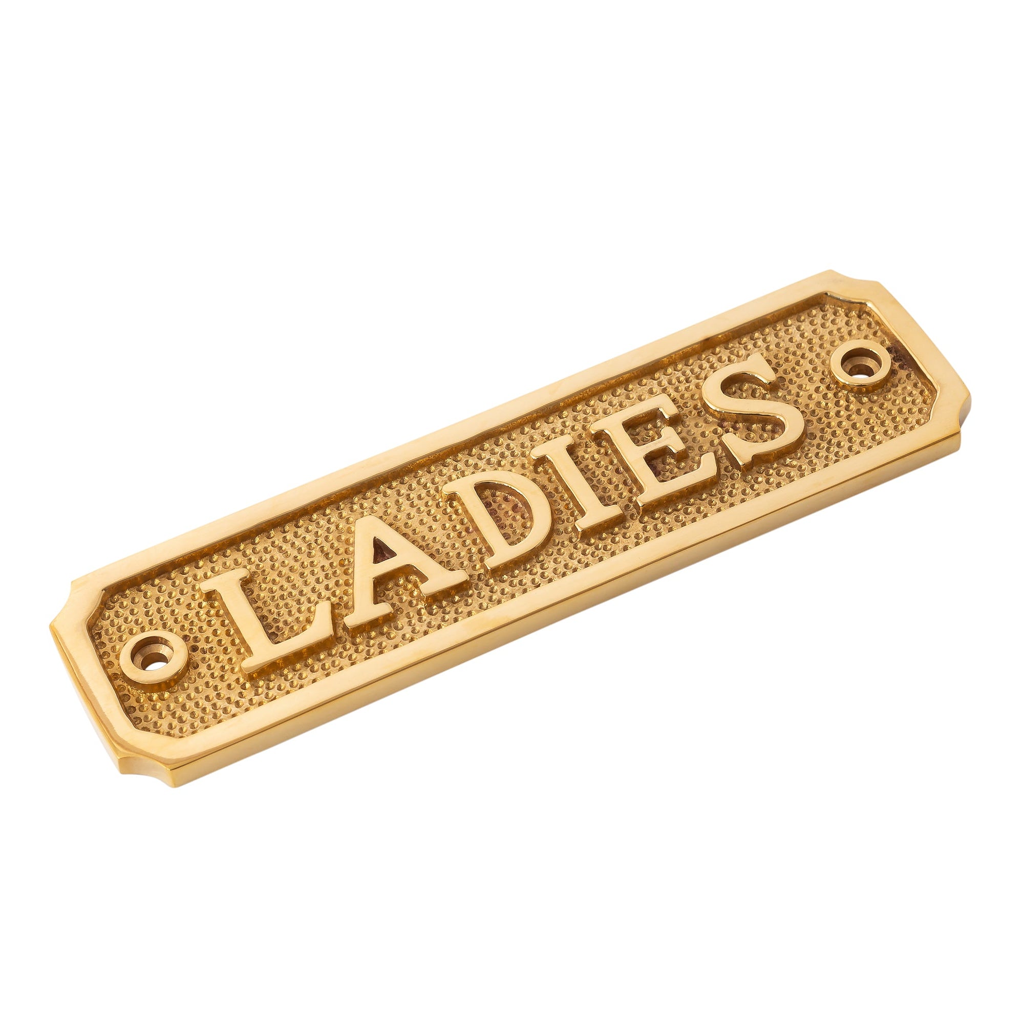 Brass Door Sign "Ladies" 5-1/2 in. Vintage Door Plate