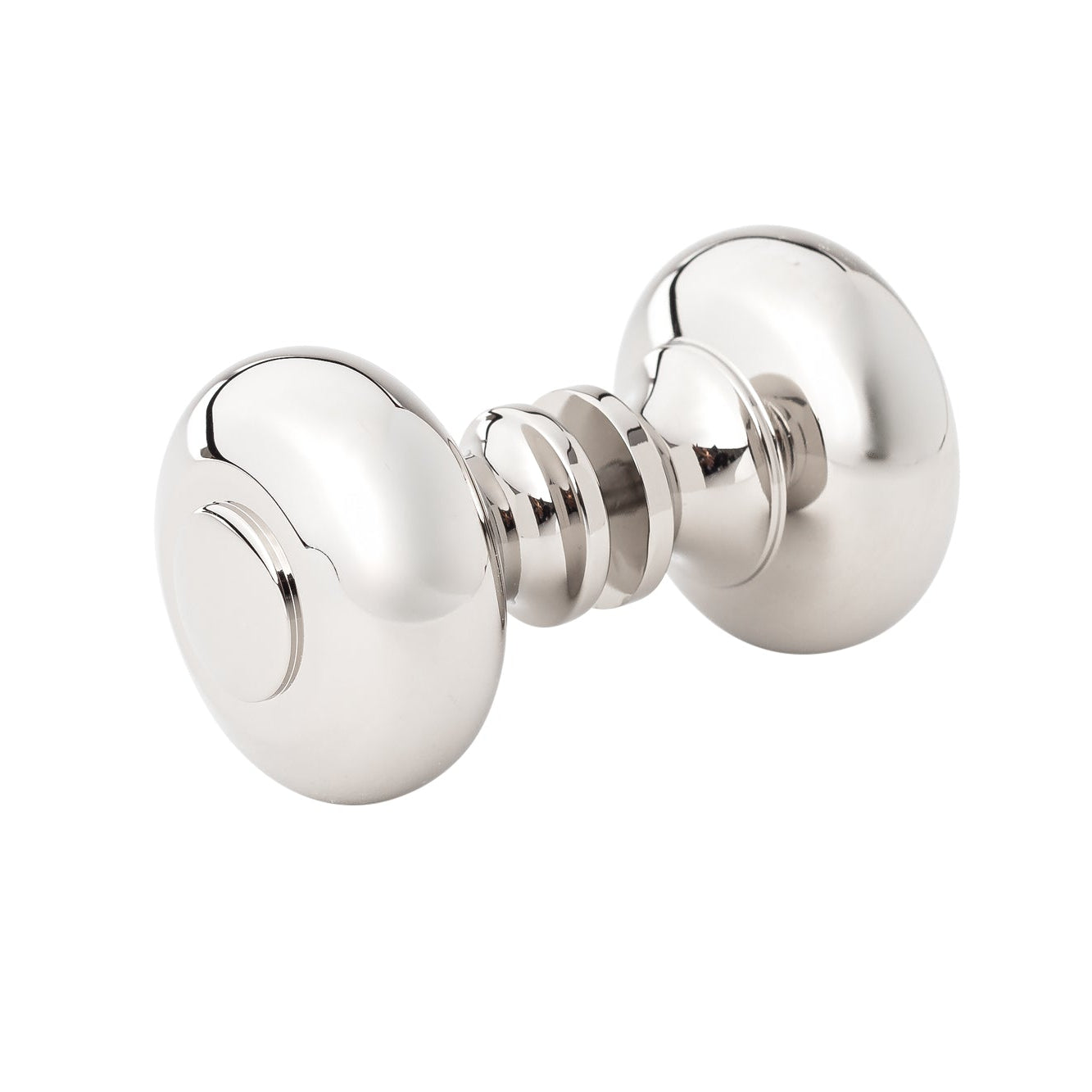 Round Polished Nickel "Fina" Round Glass Shower Knob