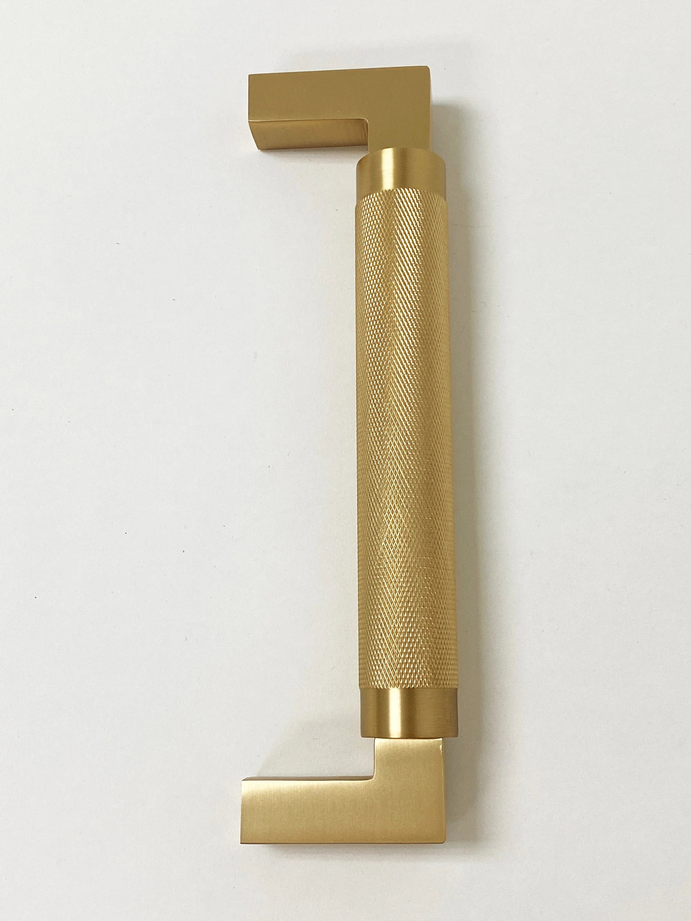 Back to Back "Helix" Door Pull in Satin Brass Hardware for Interior Sliding and Barn Doors - Industry Hardware