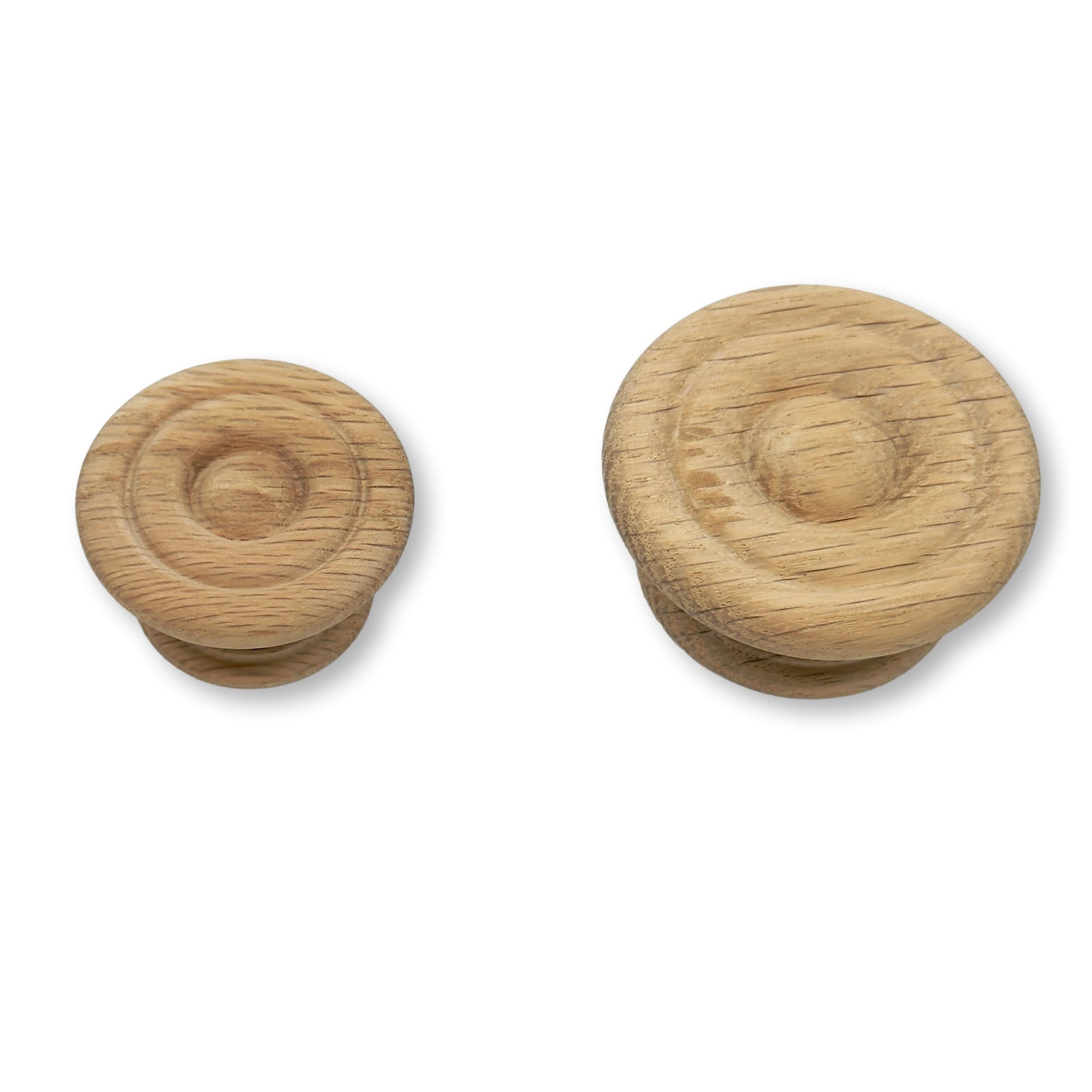 Round Oak Cabinet Knob "Palmer" Wood Knob - Industry Hardware