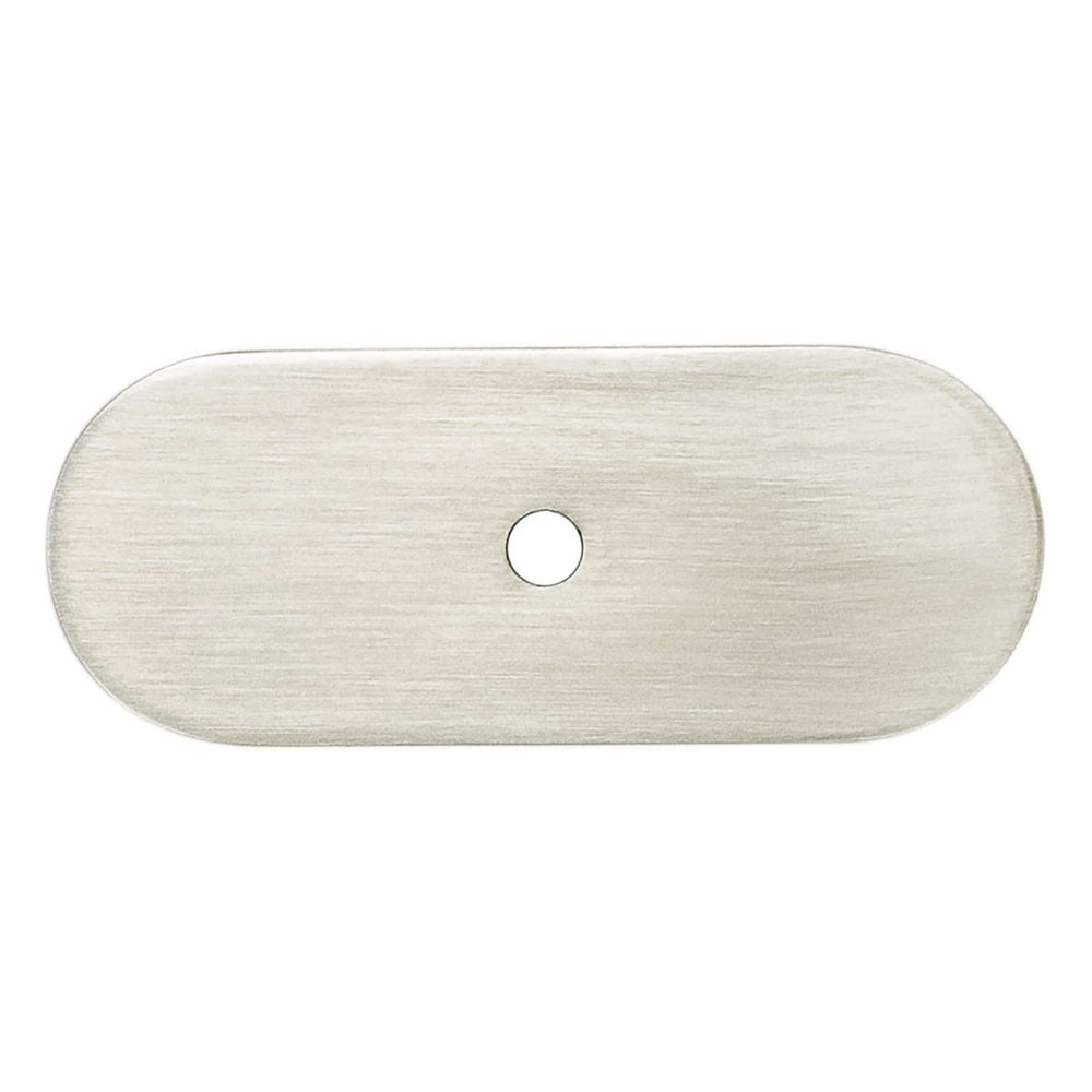 Brushed Nickel Rounded Drawer Pull Backplates - Industry Hardware