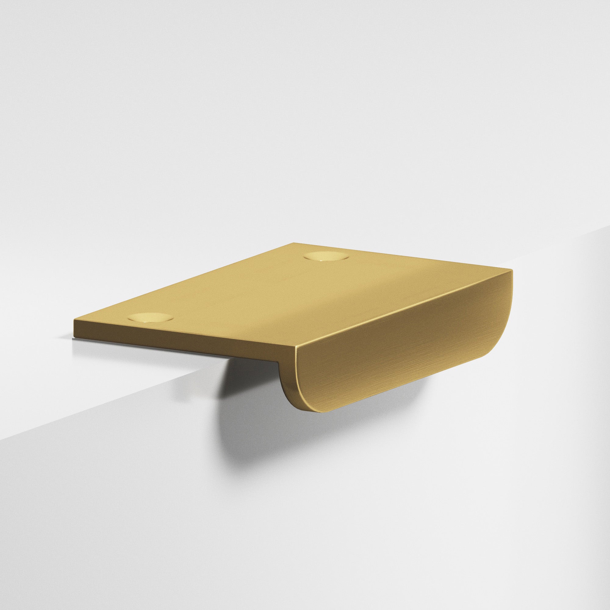 Satin Brass "Nave" Edge Drawer Pulls - Industry Hardware