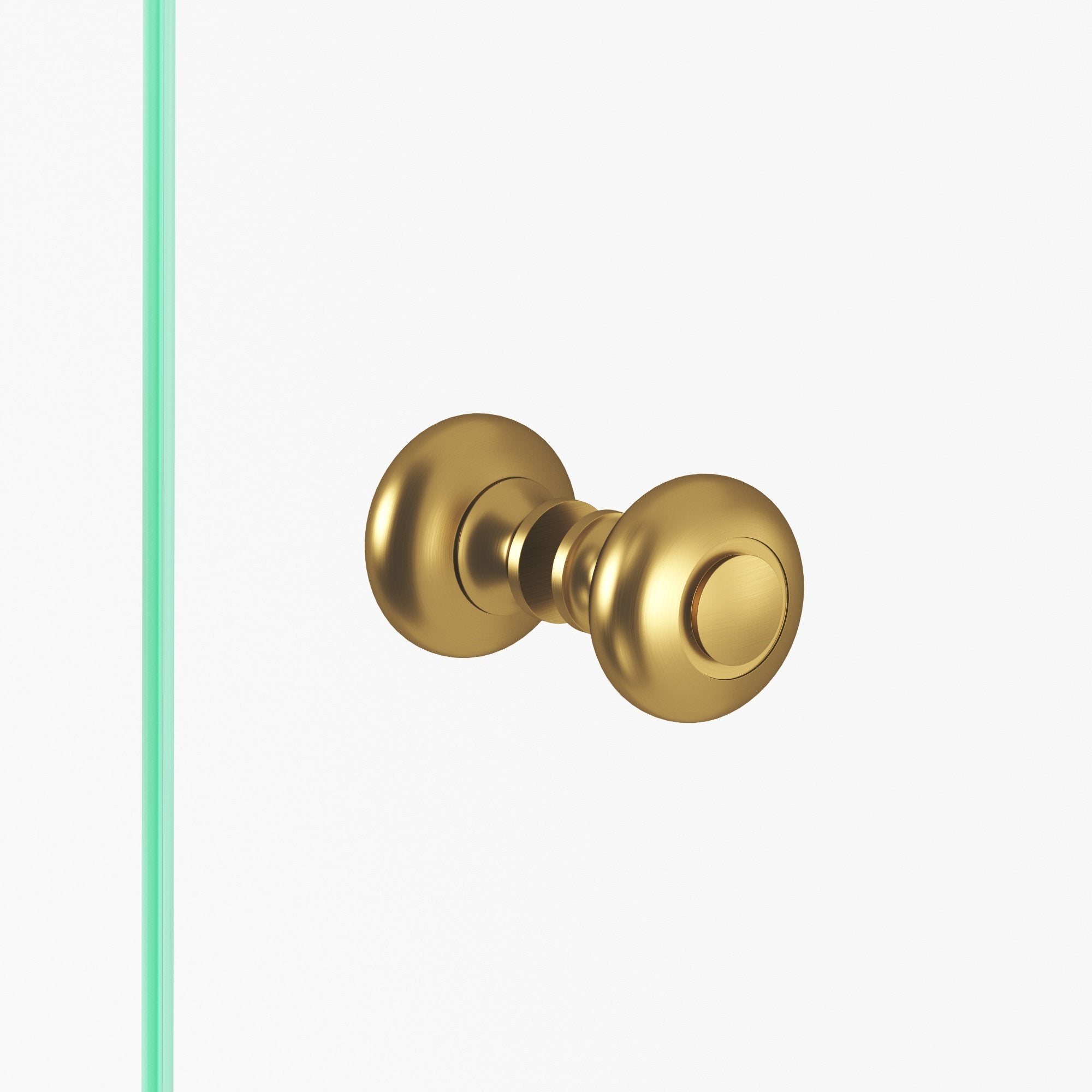 Round Satin Brass "Fia" Round Glass Shower Knob