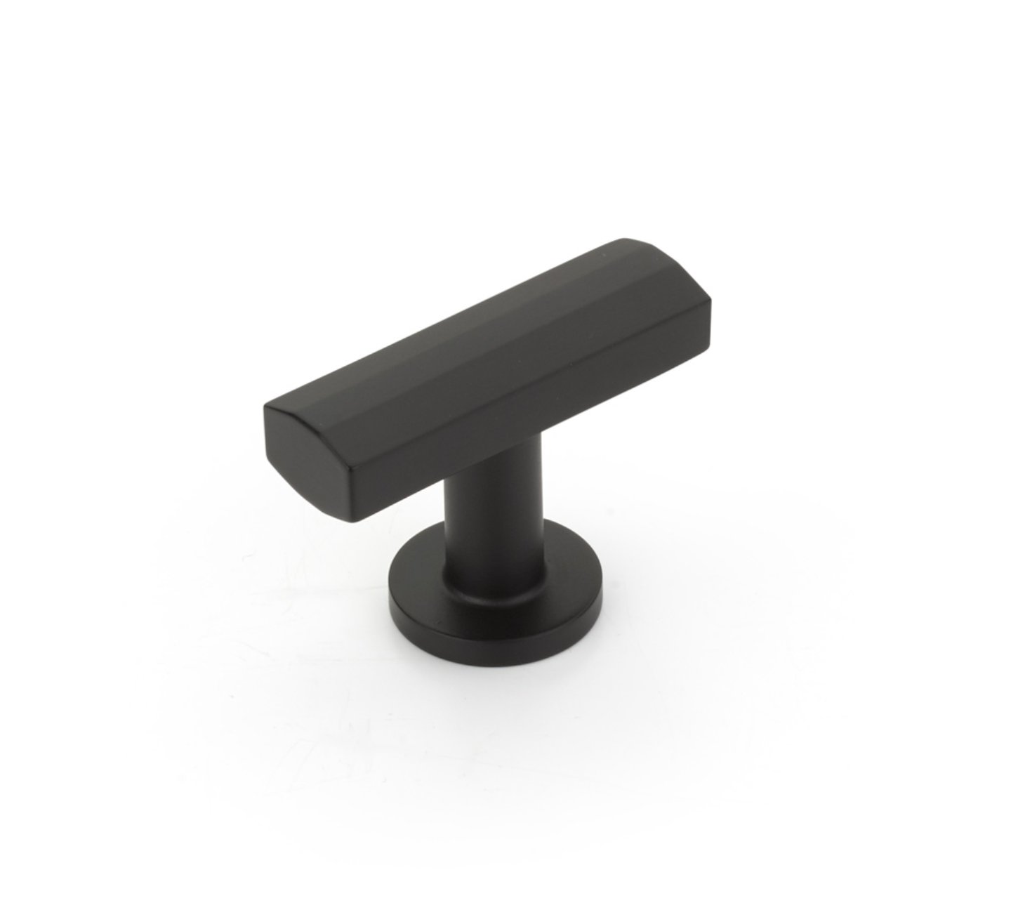 Matte Black "Heather" T-Bar Cabinet Knobs and Drawer Pulls - Industry Hardware
