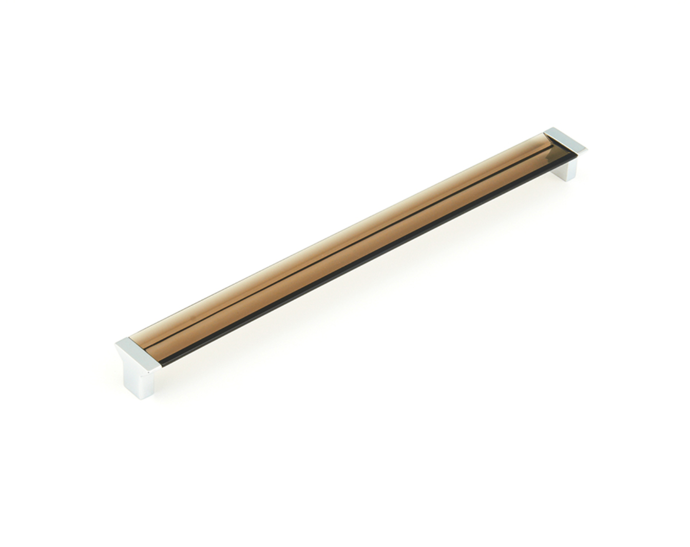 Polished Chrome "Ponce" Smoked Glass Cabinet Knob and Drawer Pulls